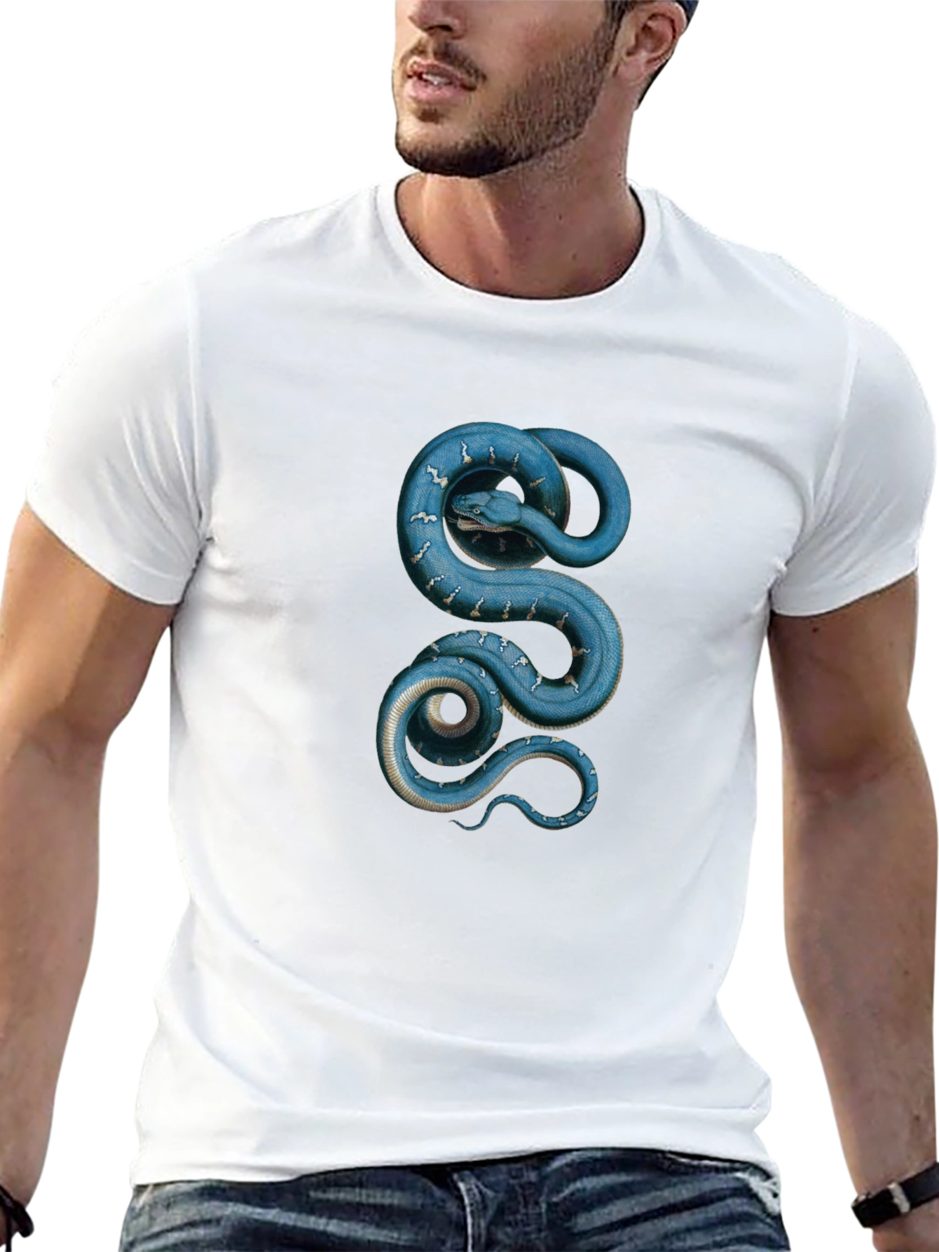 Serpentine T-Shirt - Blue Snake Graphic Tee