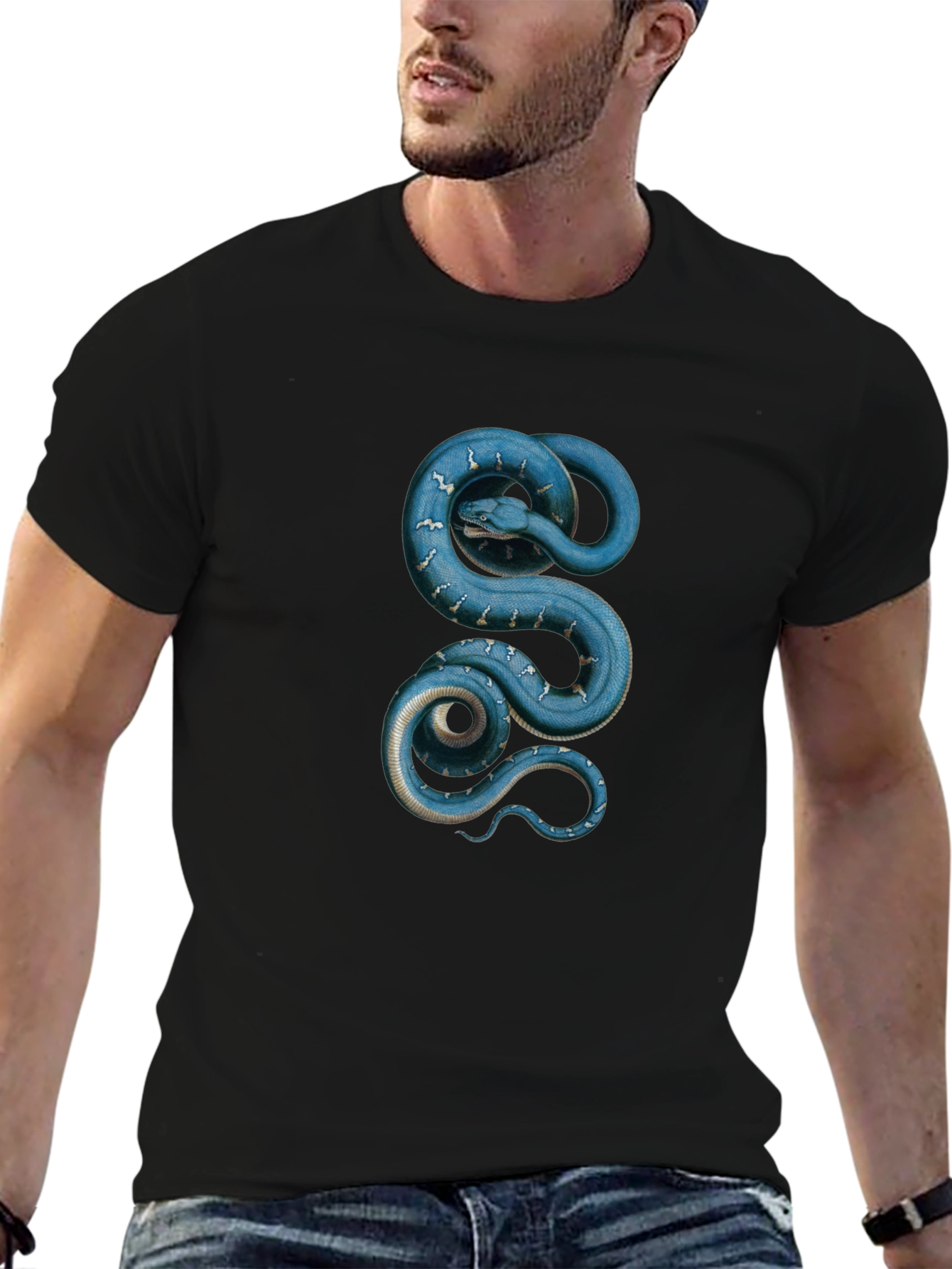 Serpentine T-Shirt - Blue Snake Graphic Tee