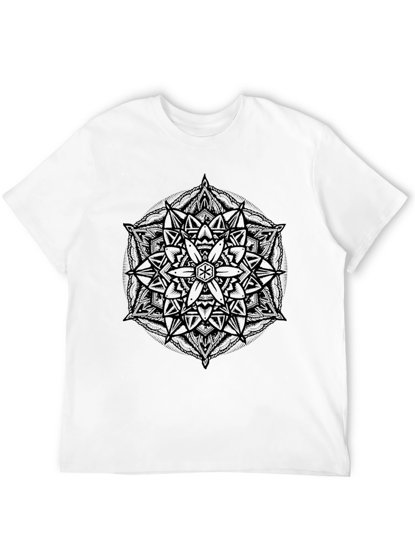 Mens Black Mandala Graphic T-Shirt