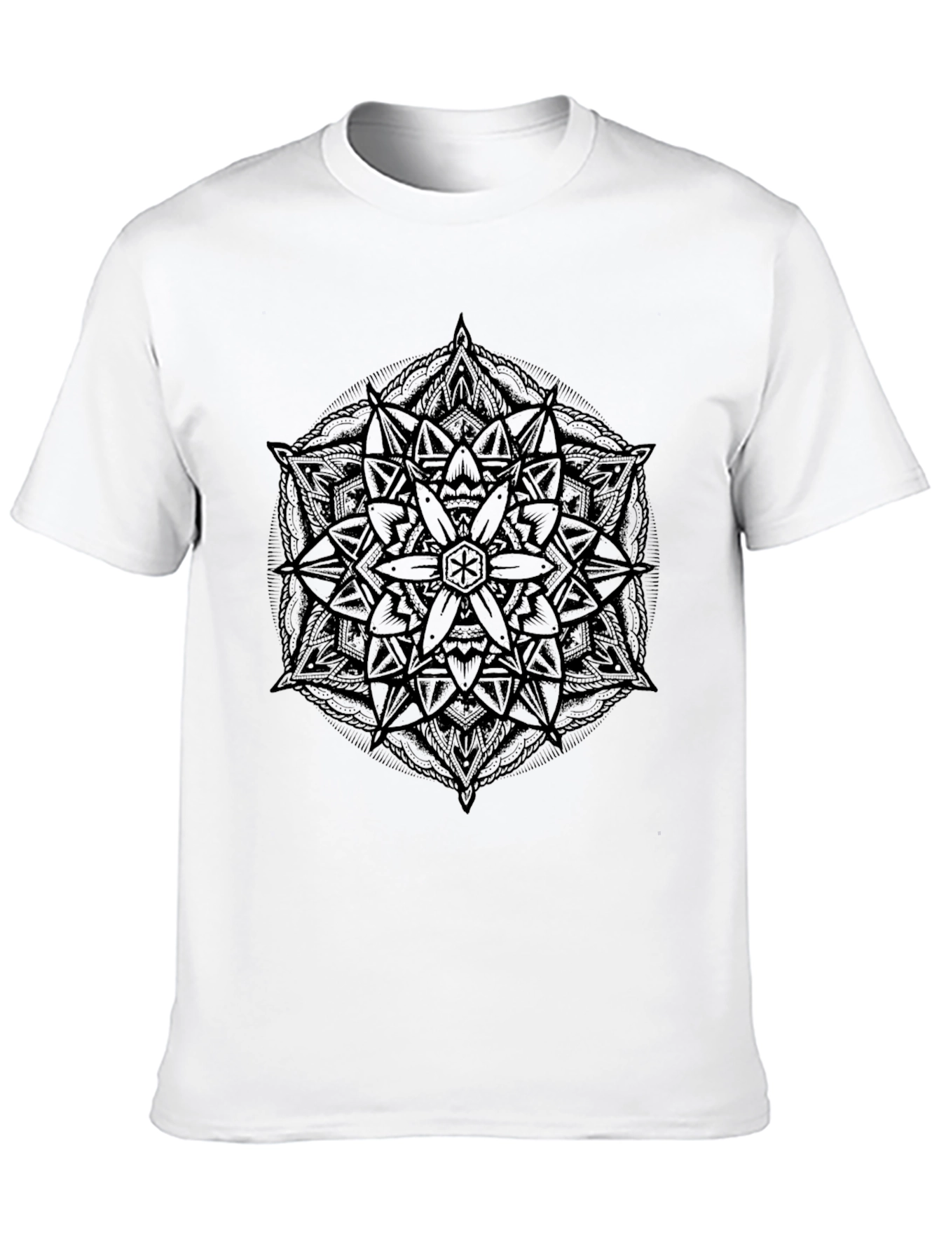 Mens Black Mandala Graphic T-Shirt