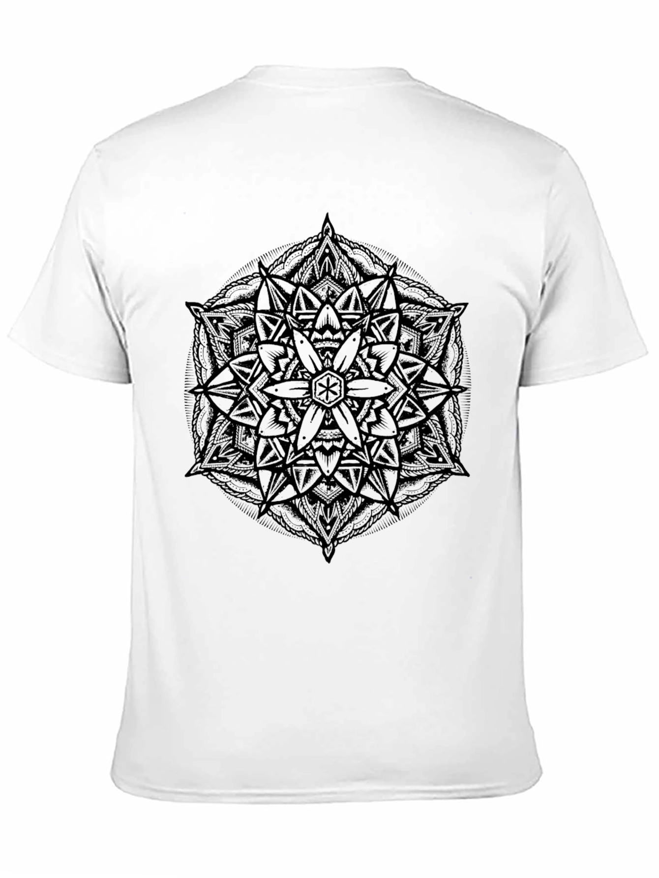 Mens Black Mandala Graphic T-Shirt