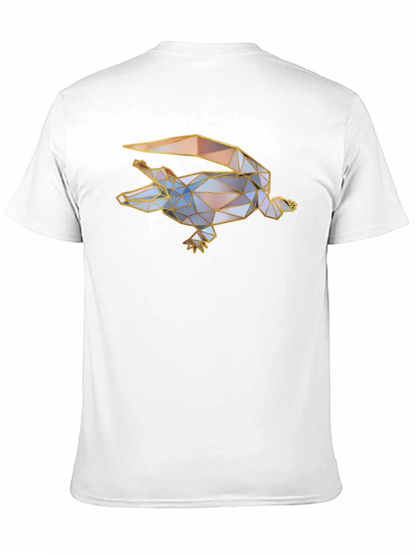 Geometric Crocodile Graphic Black T-Shirt