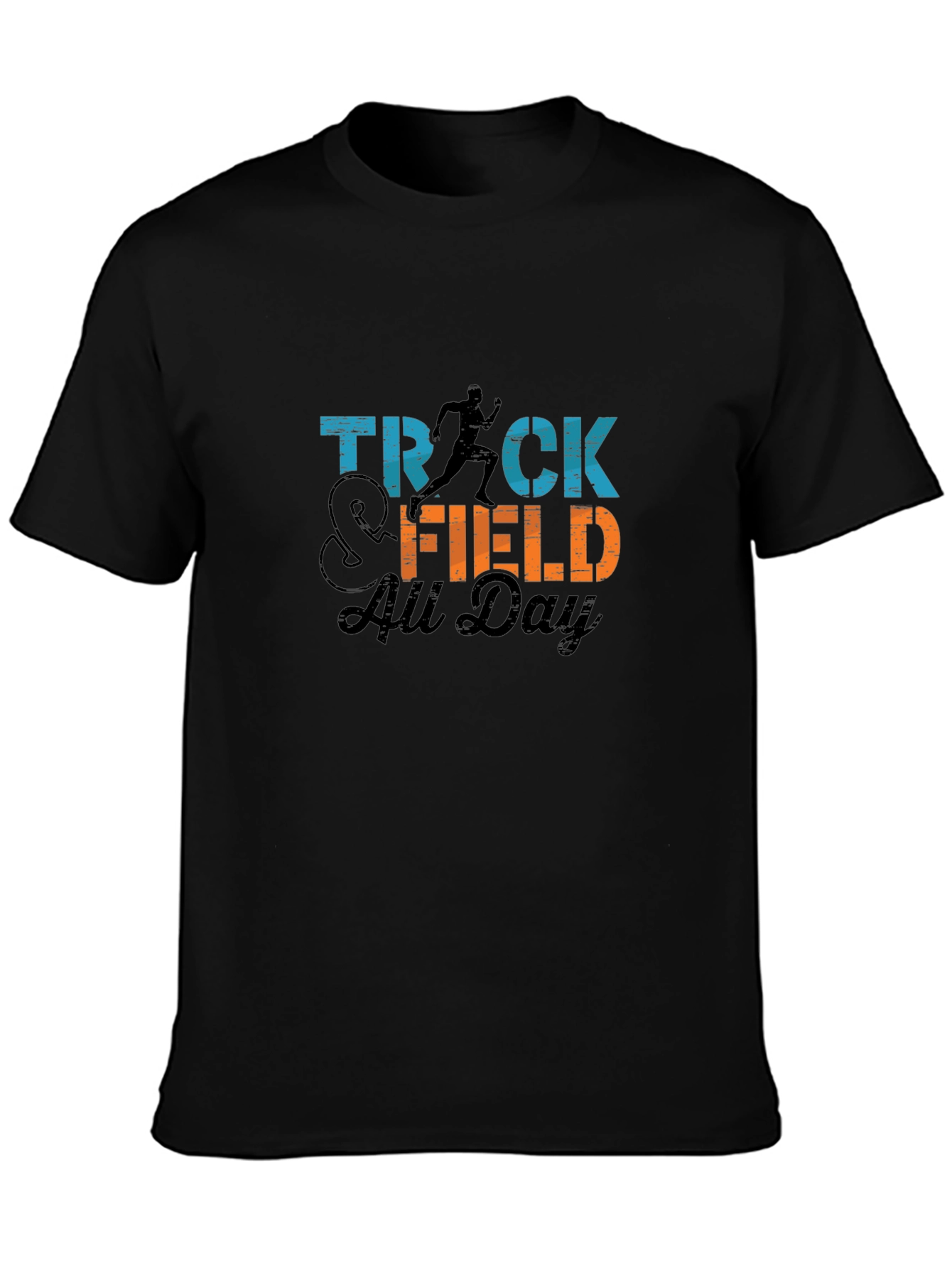 Track & Field All Day Black Graphic Tee