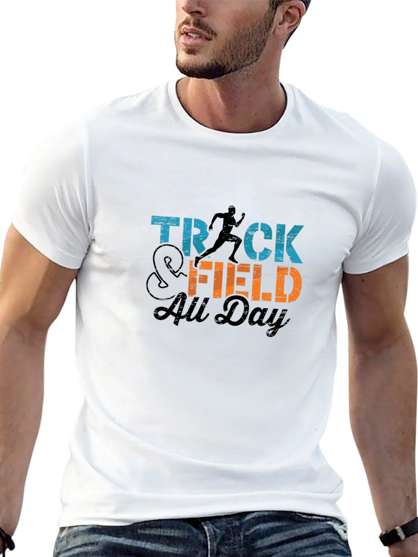 Track & Field All Day Black Graphic Tee