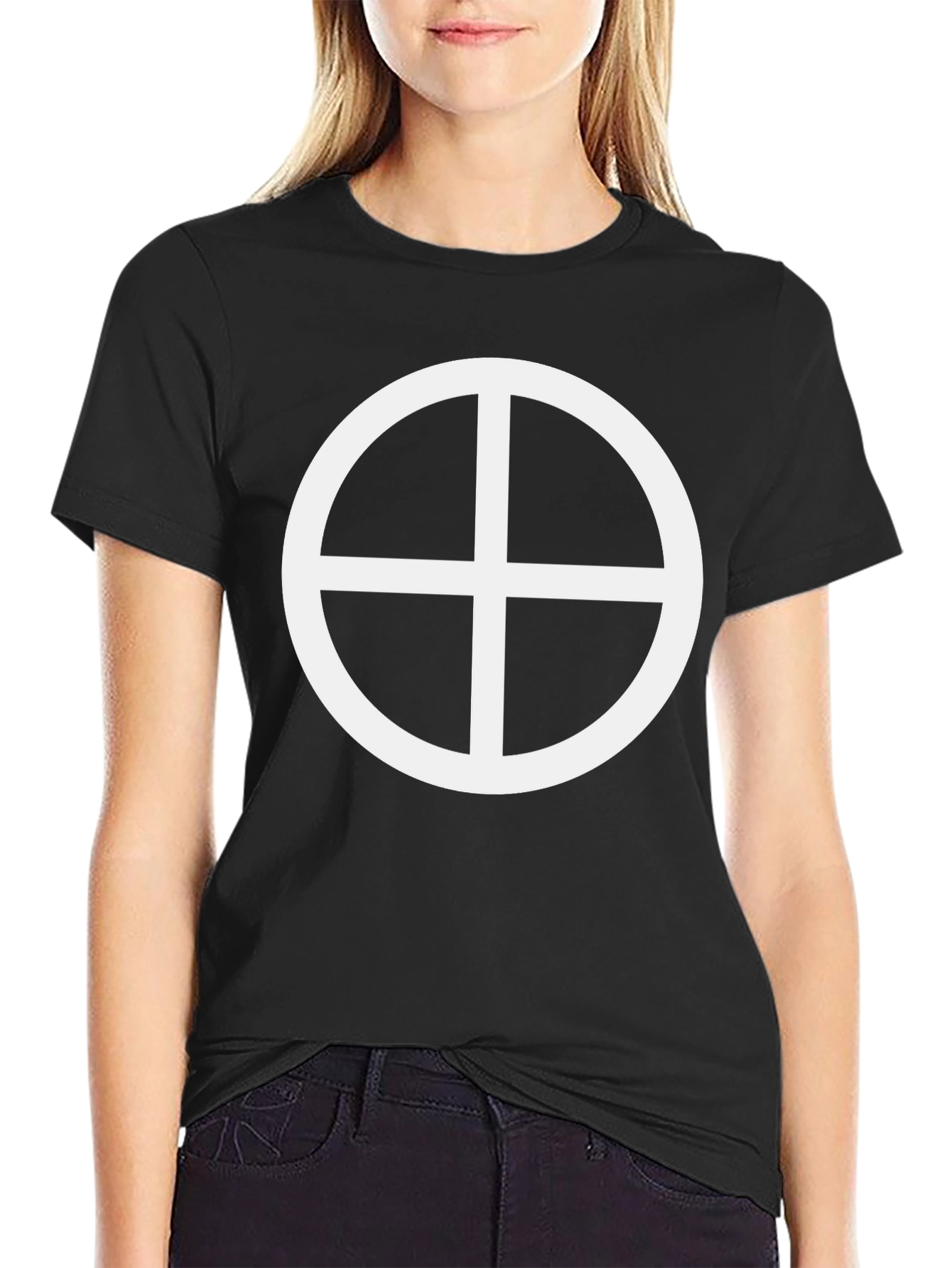 Black Shirt with White Sun Cross Symbol