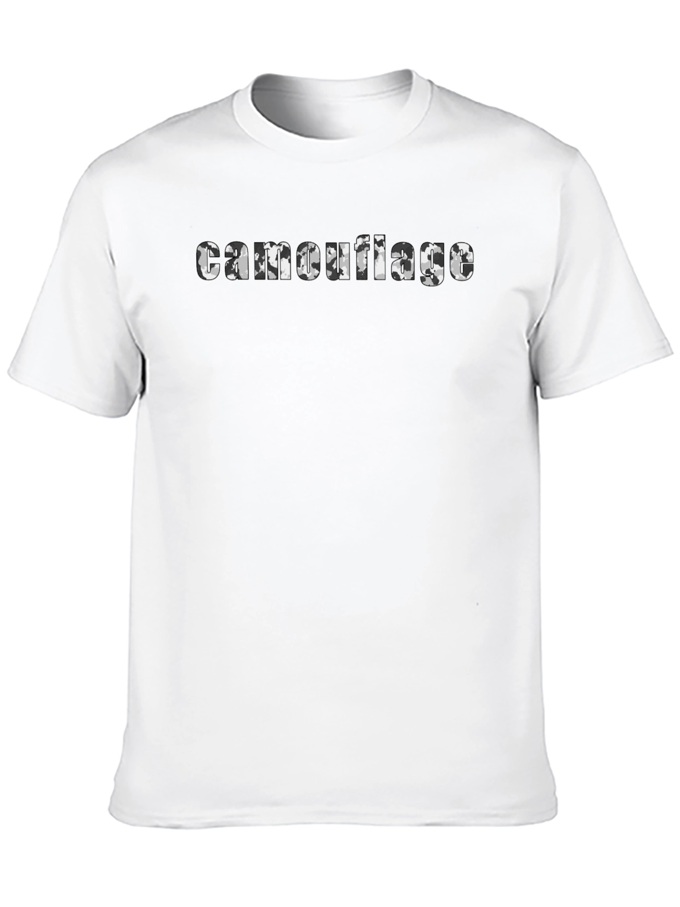 Camouflage Print Black T-Shirt