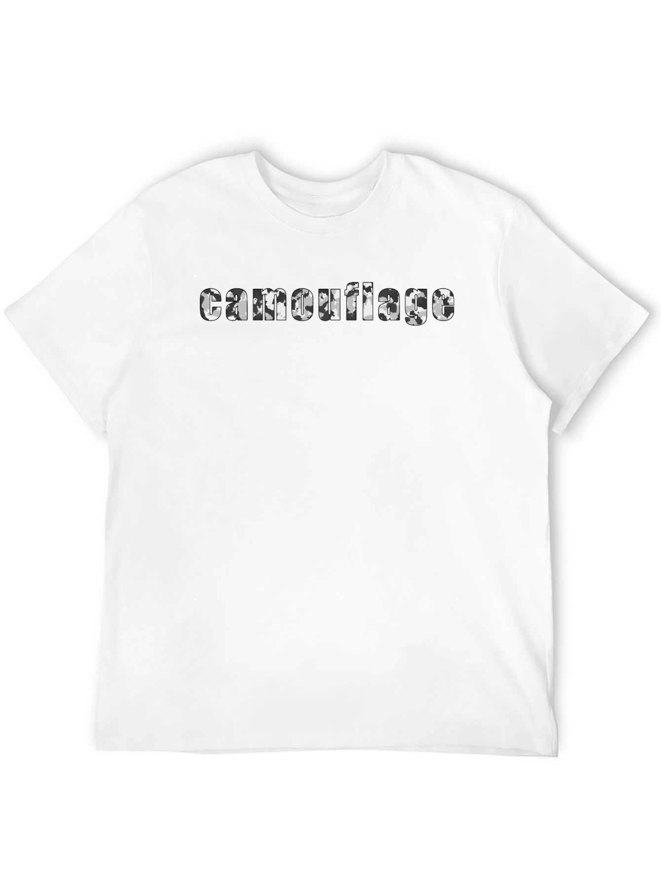 Camouflage Print Black T-Shirt