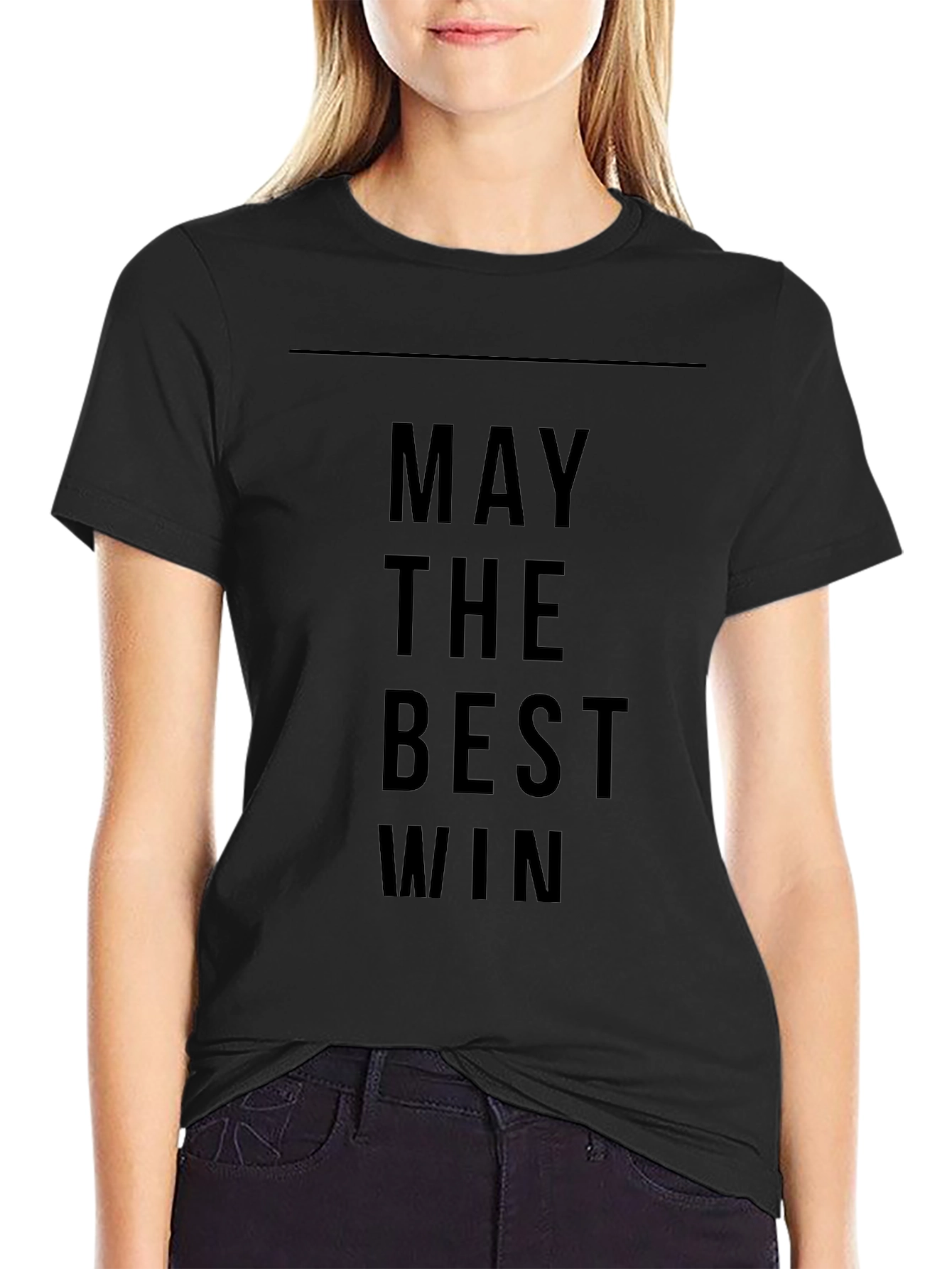May The Best Win Black Graphic Tee