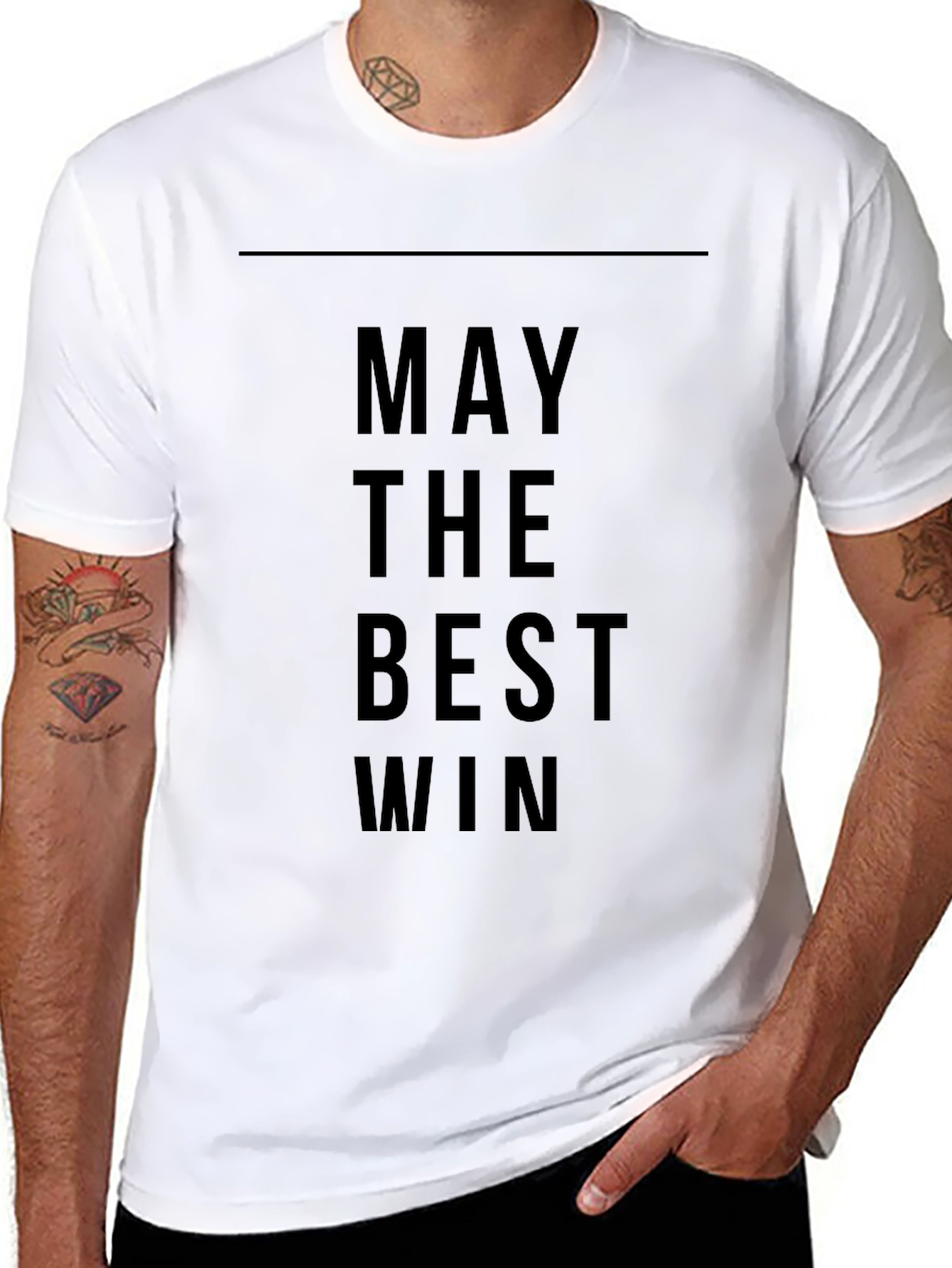 May The Best Win Black Graphic Tee