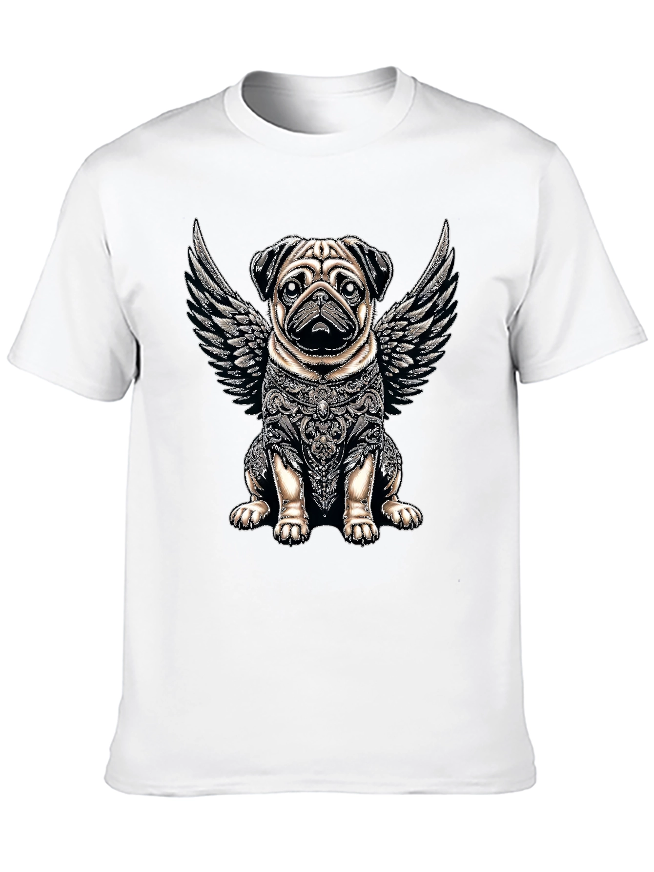 Angel Pug Graphic T-Shirt - Unique Dog Lover Gift