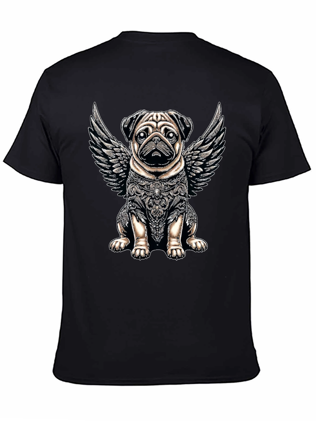 Angel Pug Graphic T-Shirt - Unique Dog Lover Gift