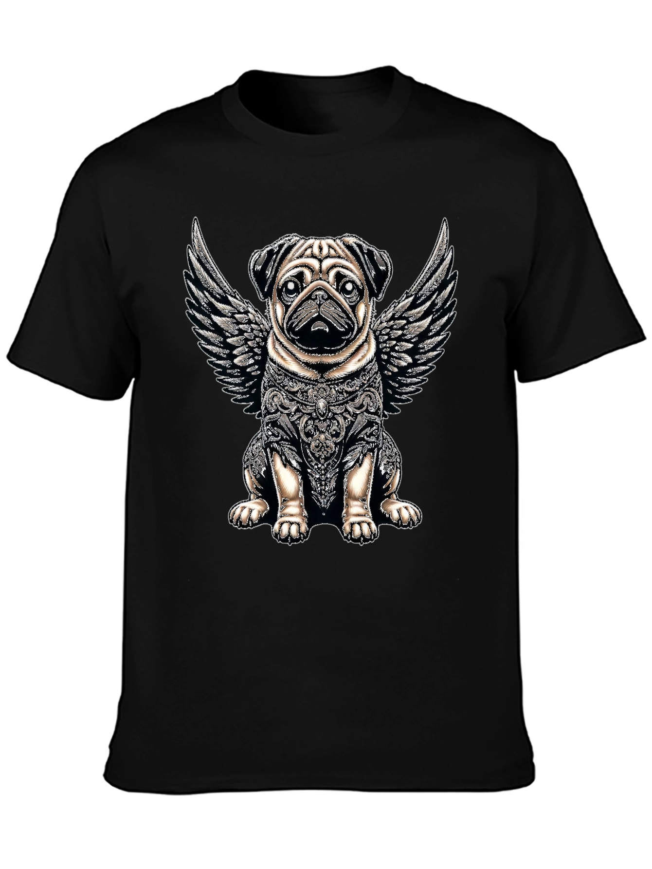Angel Pug Graphic T-Shirt - Unique Dog Lover Gift