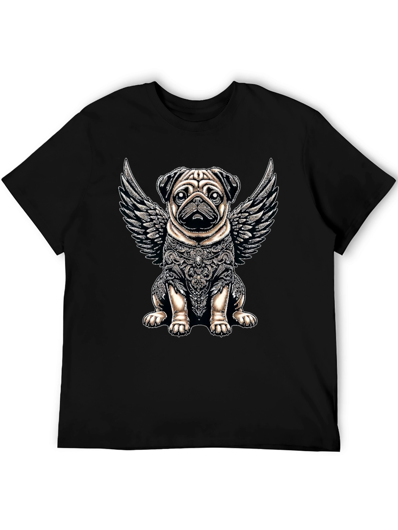 Angel Pug Graphic T-Shirt - Unique Dog Lover Gift