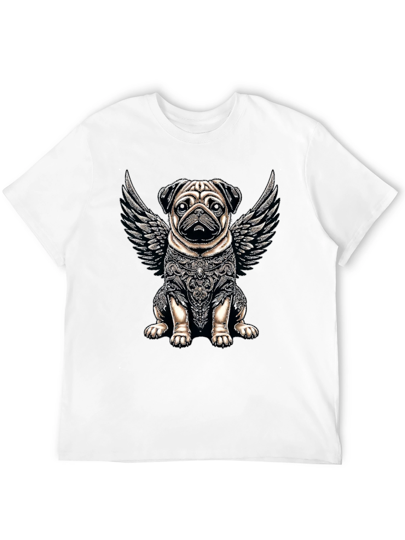 Angel Pug Graphic T-Shirt - Unique Dog Lover Gift
