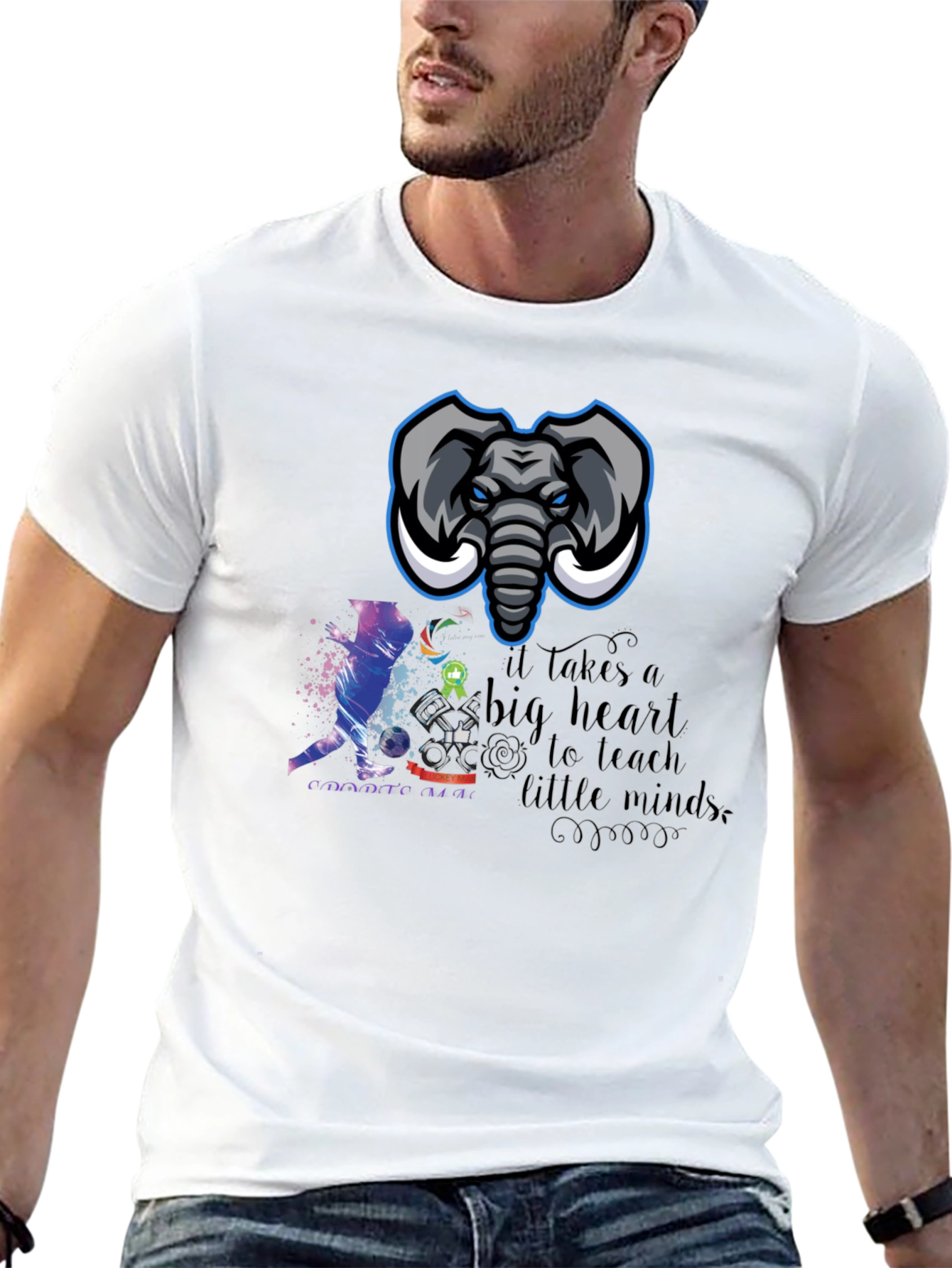 Elephant Soccer Teacher Graphic Tee