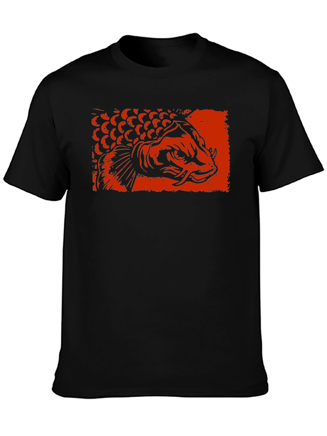 Arowana Fish Graphic Tee - Black
