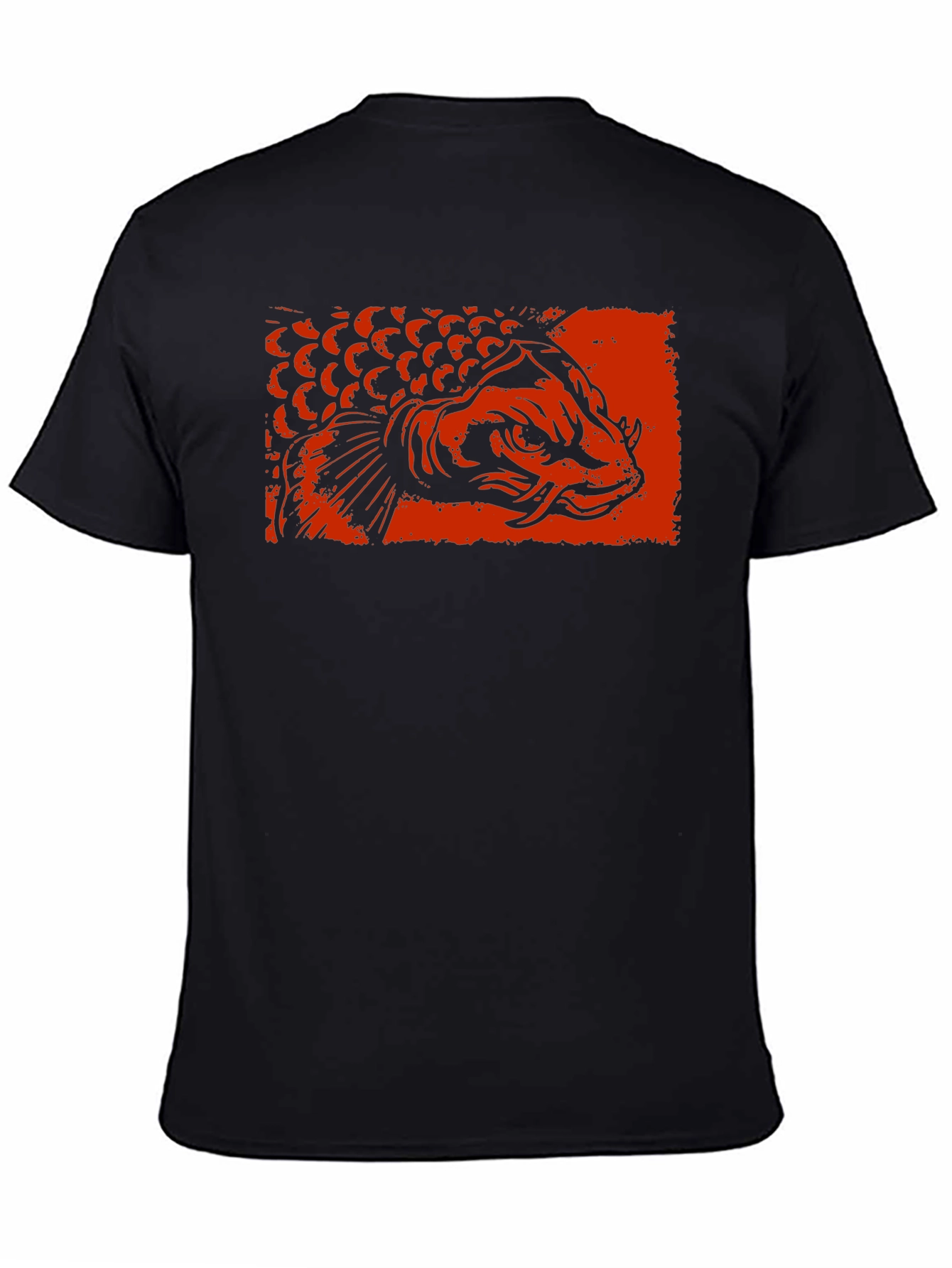 Arowana Fish Graphic Tee - Black