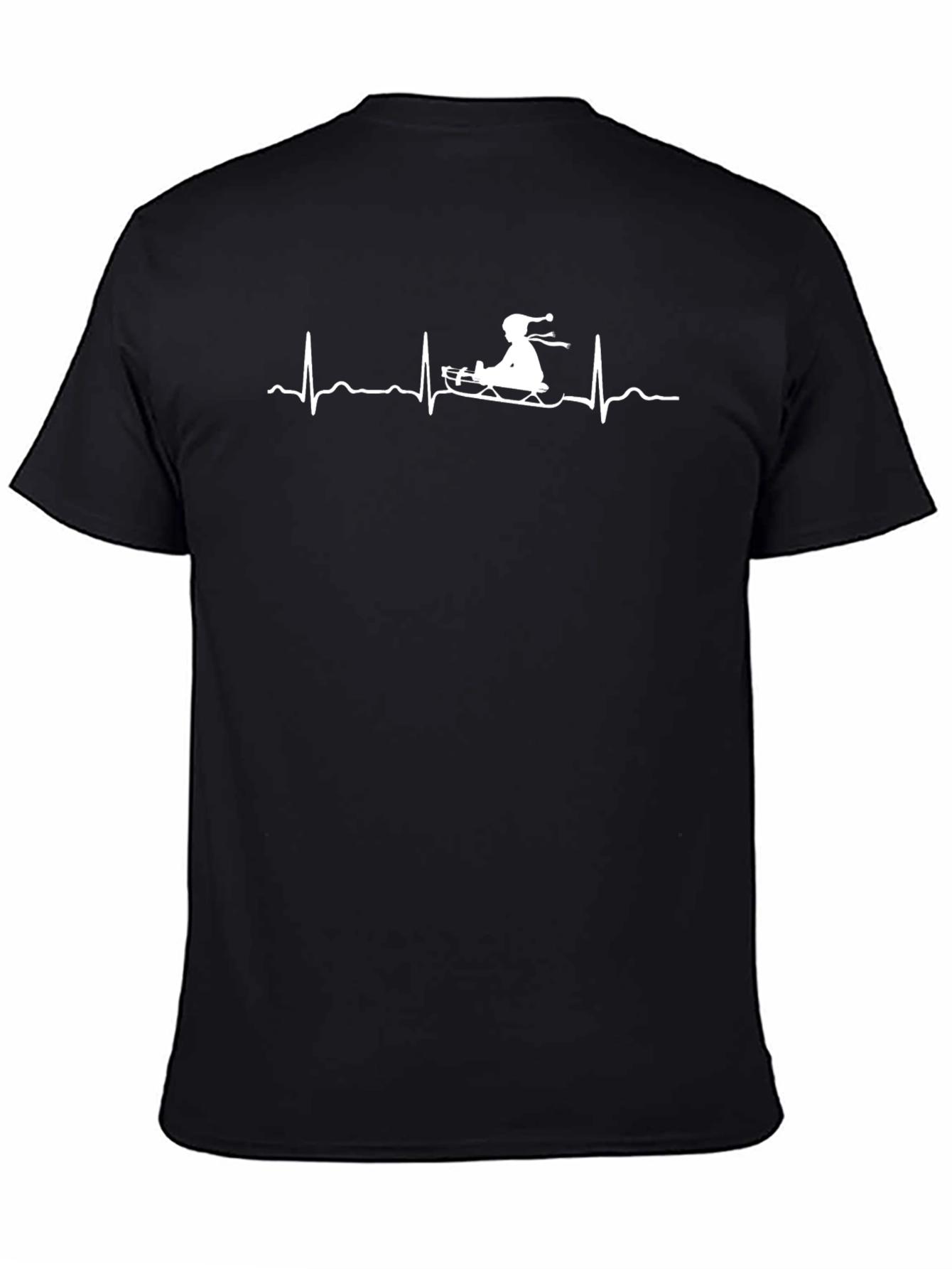 Sledding Heartbeat T-Shirt - Black