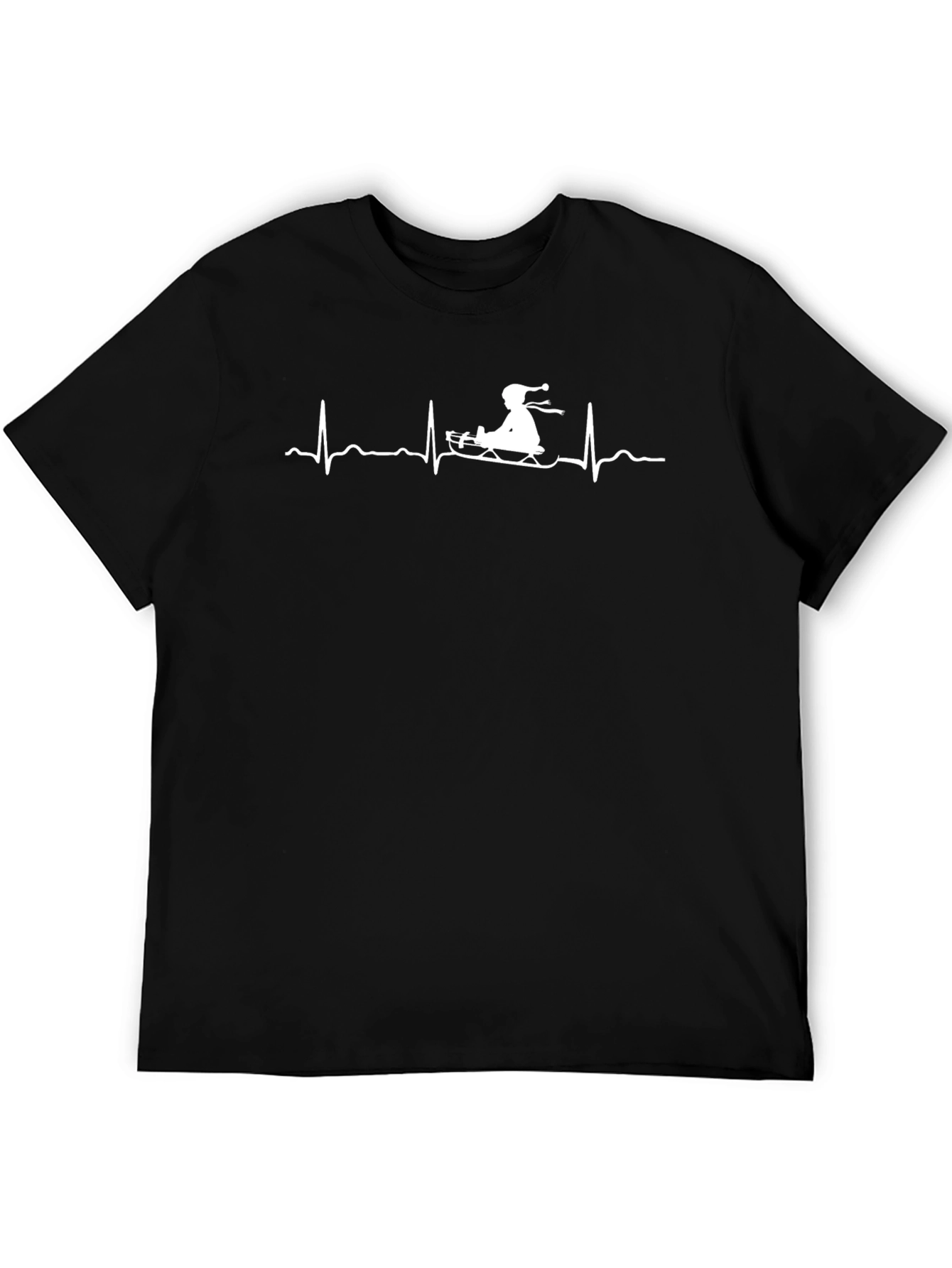 Sledding Heartbeat T-Shirt - Black
