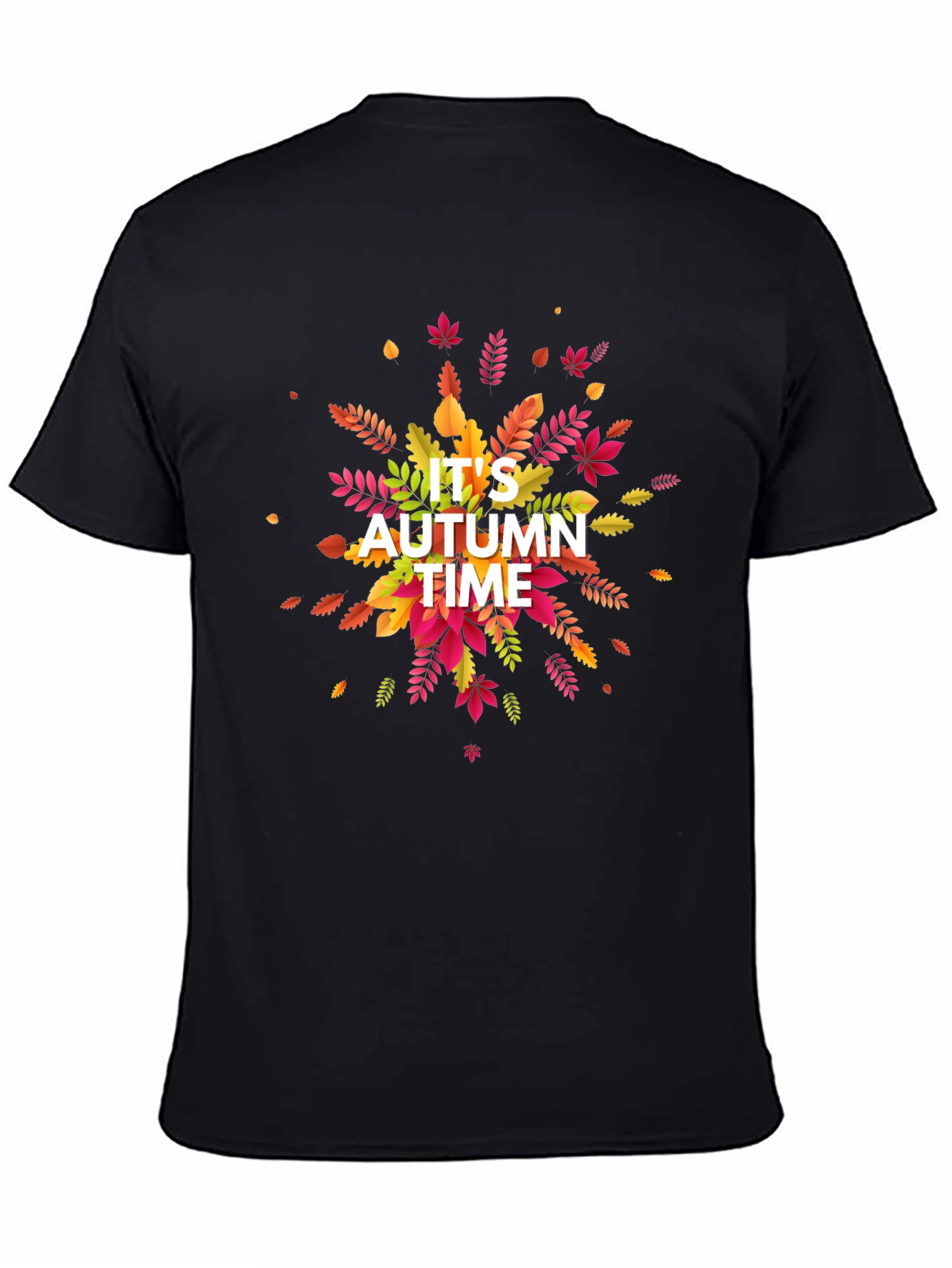 Its Autumn Time Black Graphic T-Shirt