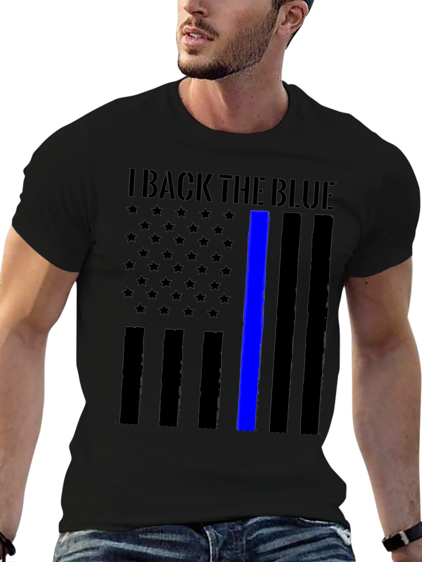 I Back The Blue Thin Blue Line Flag T-Shirt