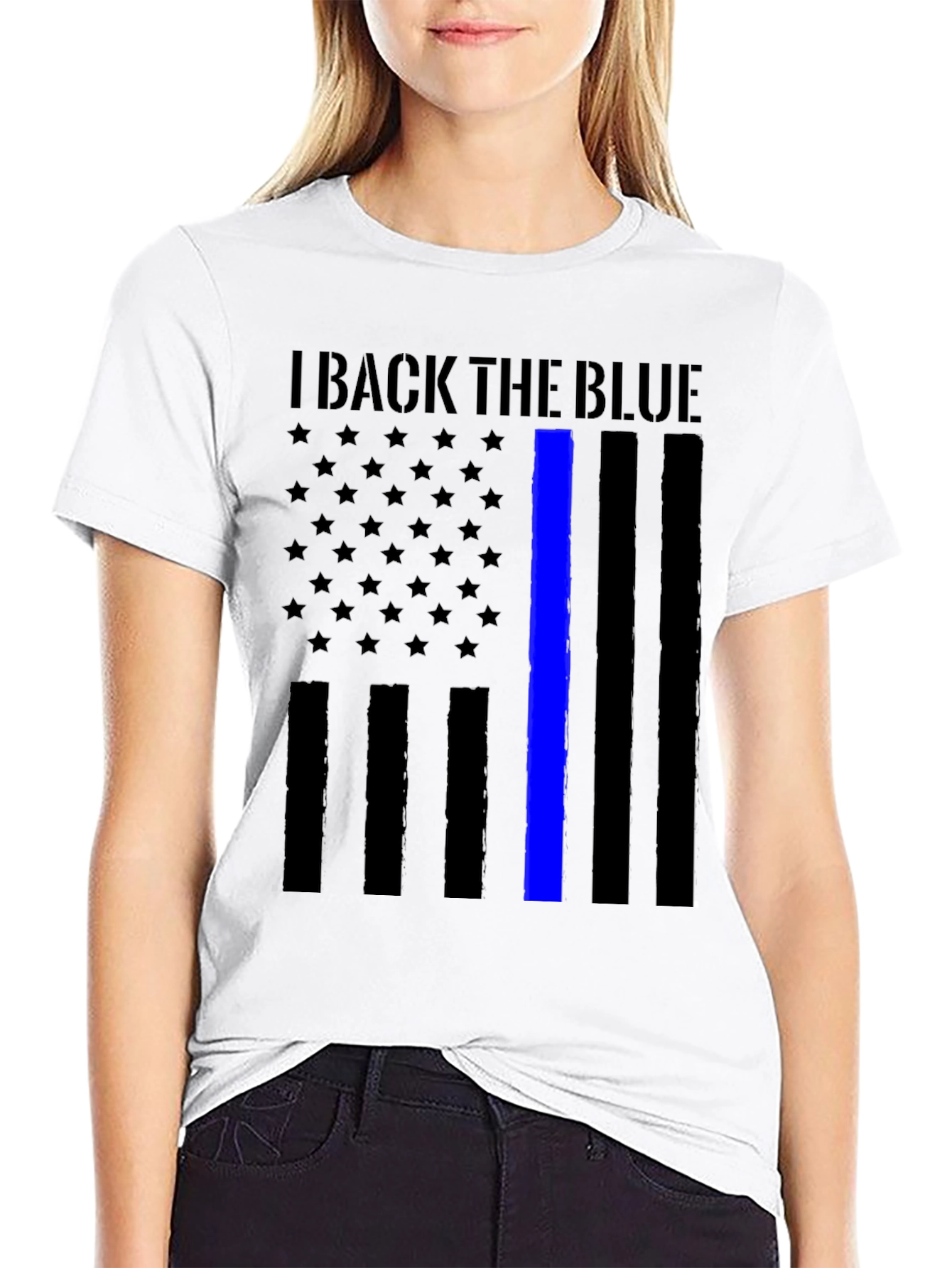 I Back The Blue Thin Blue Line Flag T-Shirt