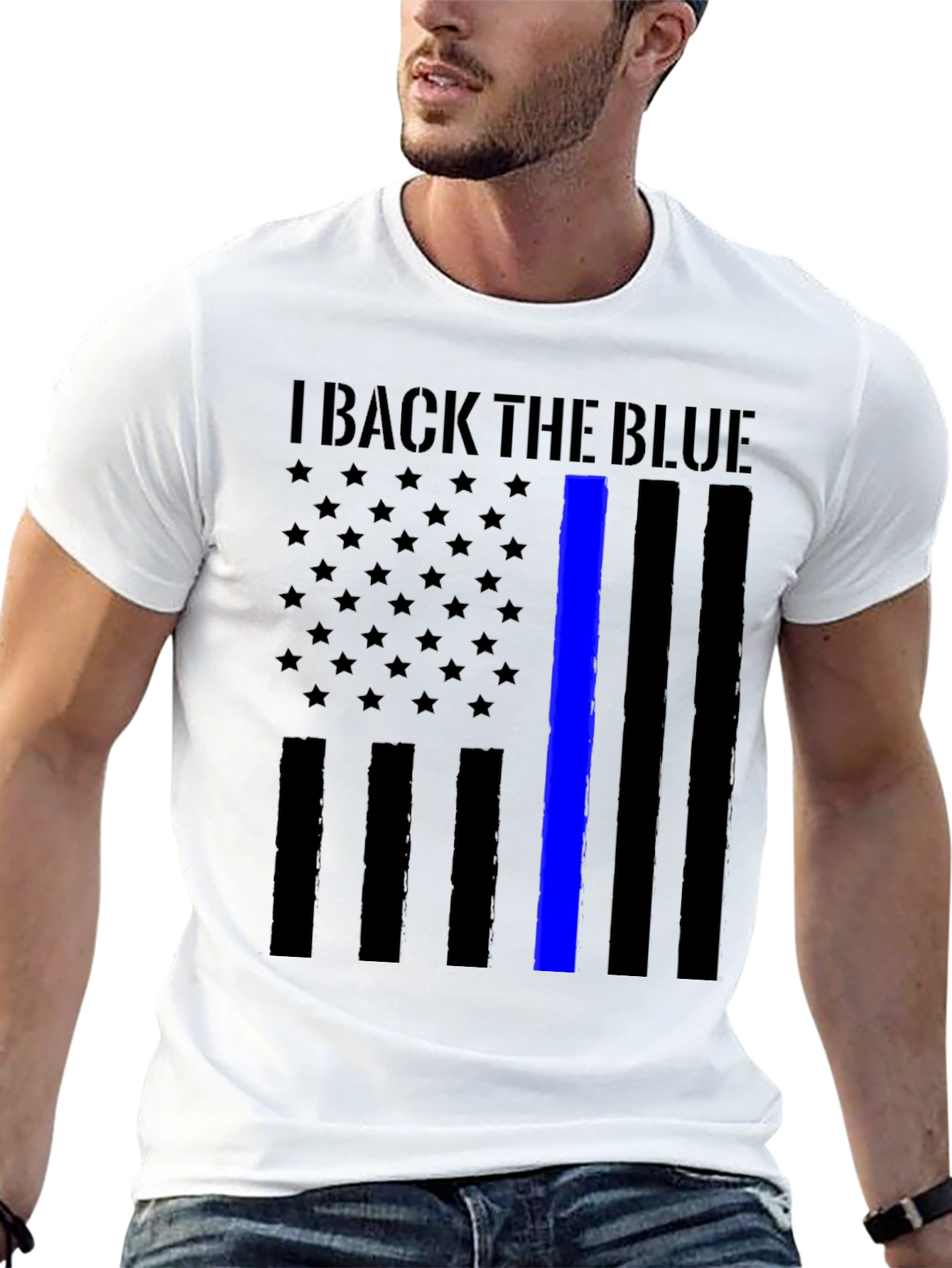 I Back The Blue Thin Blue Line Flag T-Shirt