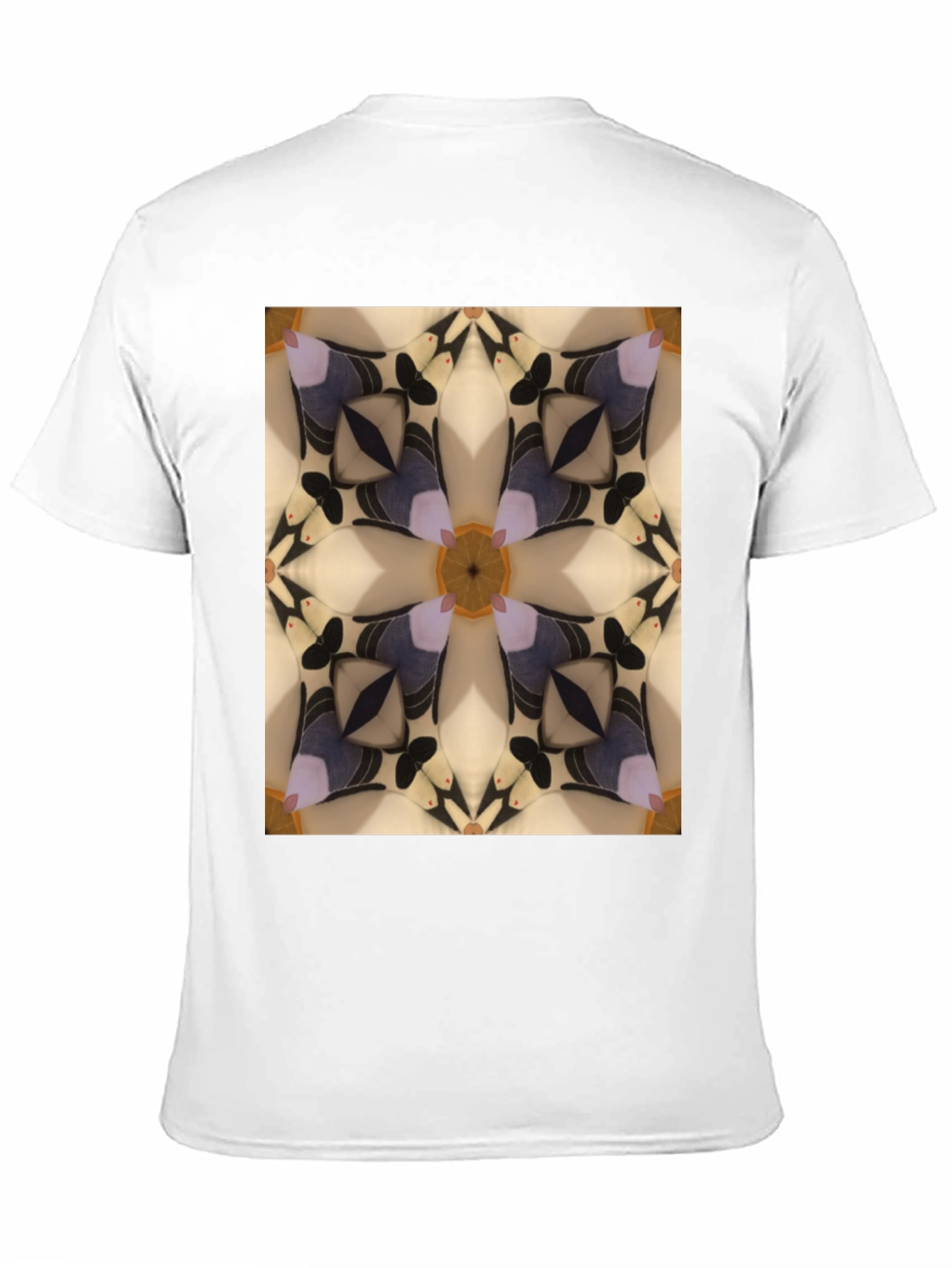 Abstract Kaleidoscope Pattern Black T-Shirt