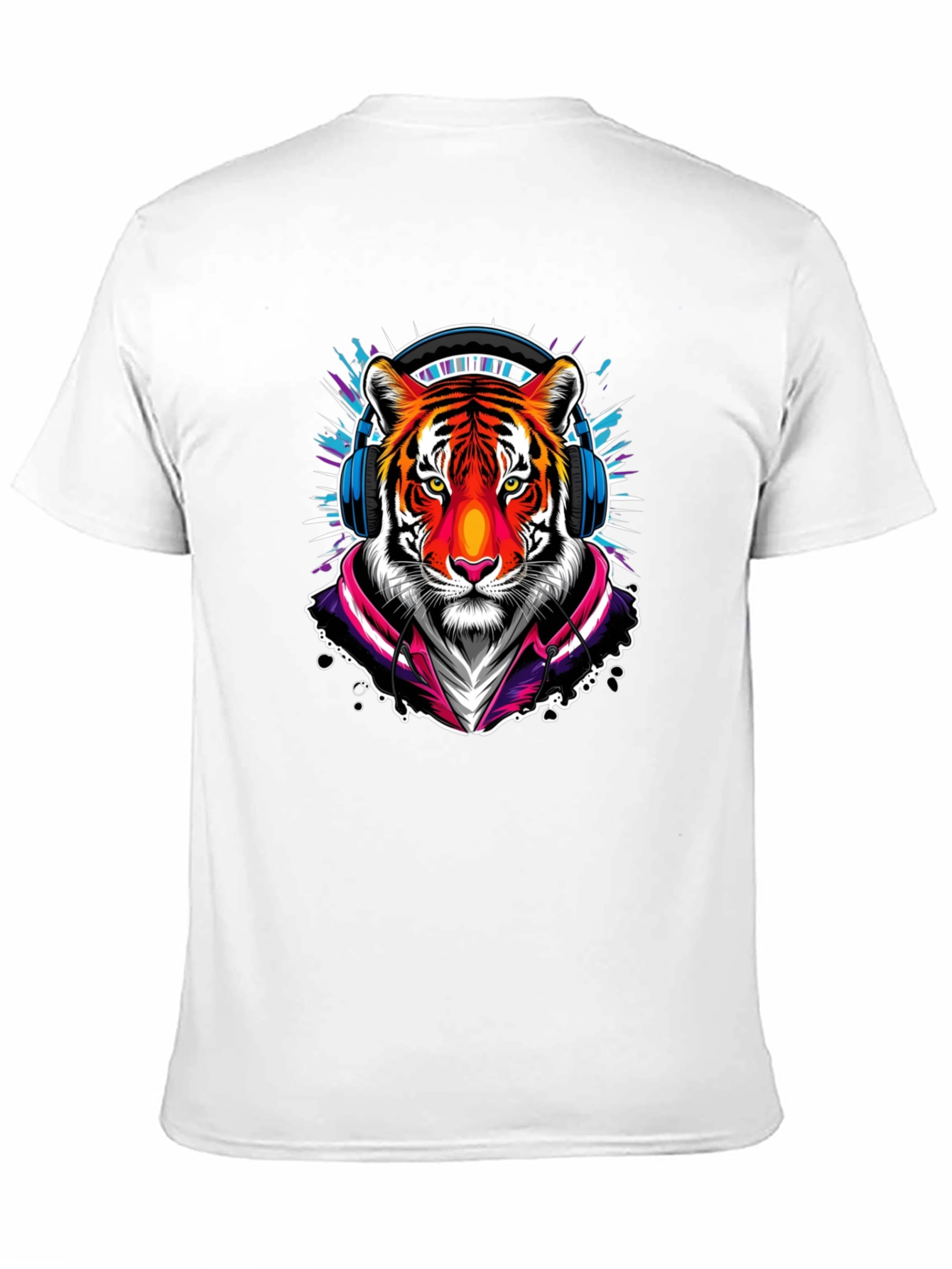 Cool Tiger Graphic Tee - Black Crew Neck T-Shirt