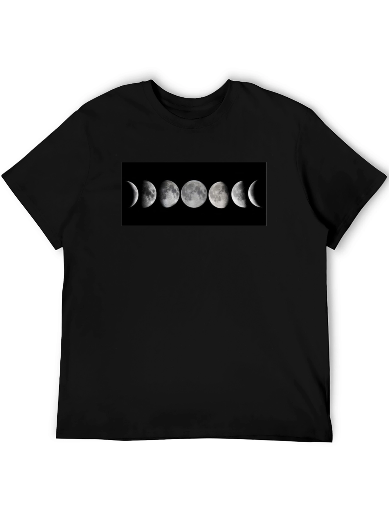 Lunar Phase Graphic Black T-Shirt
