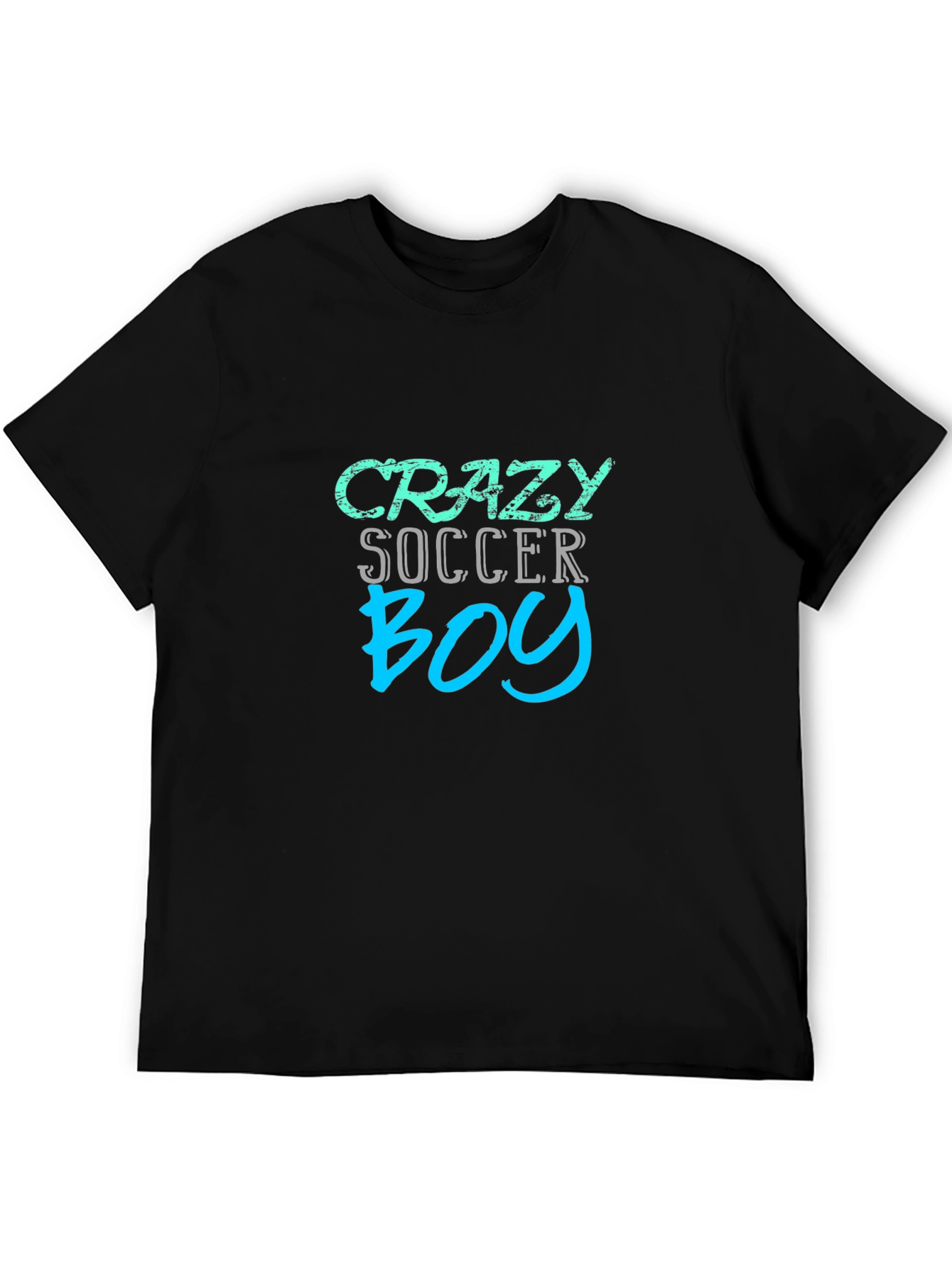 Crazy Soccer Boy Black T-Shirt