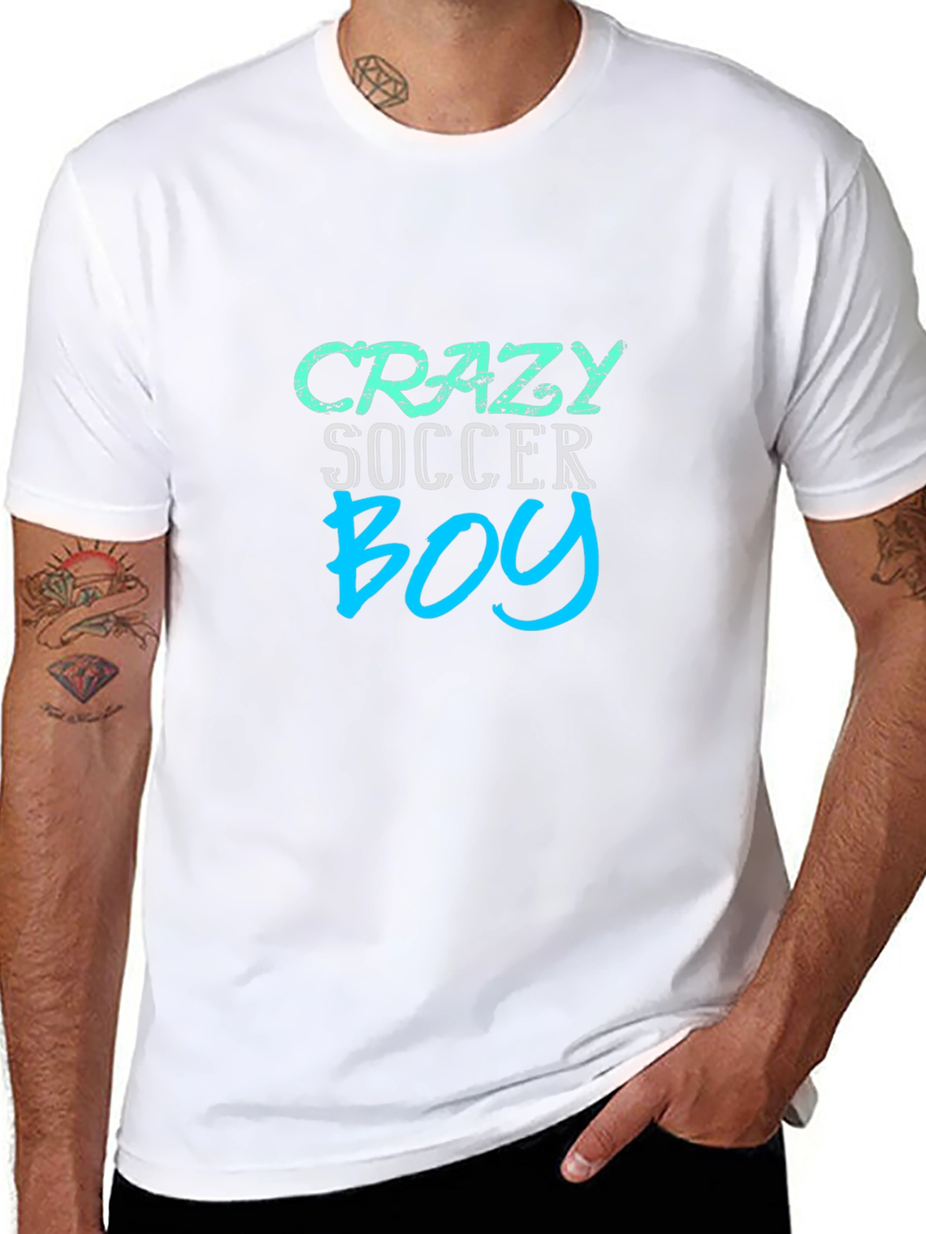 Crazy Soccer Boy Black T-Shirt