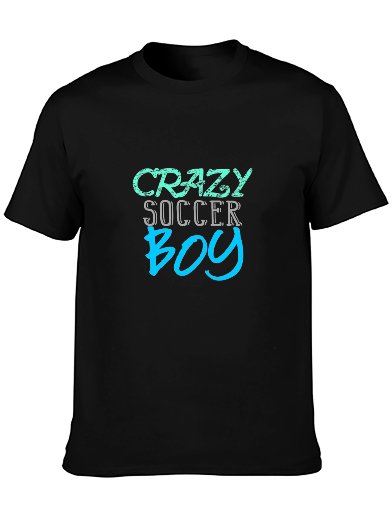 Crazy Soccer Boy Black T-Shirt