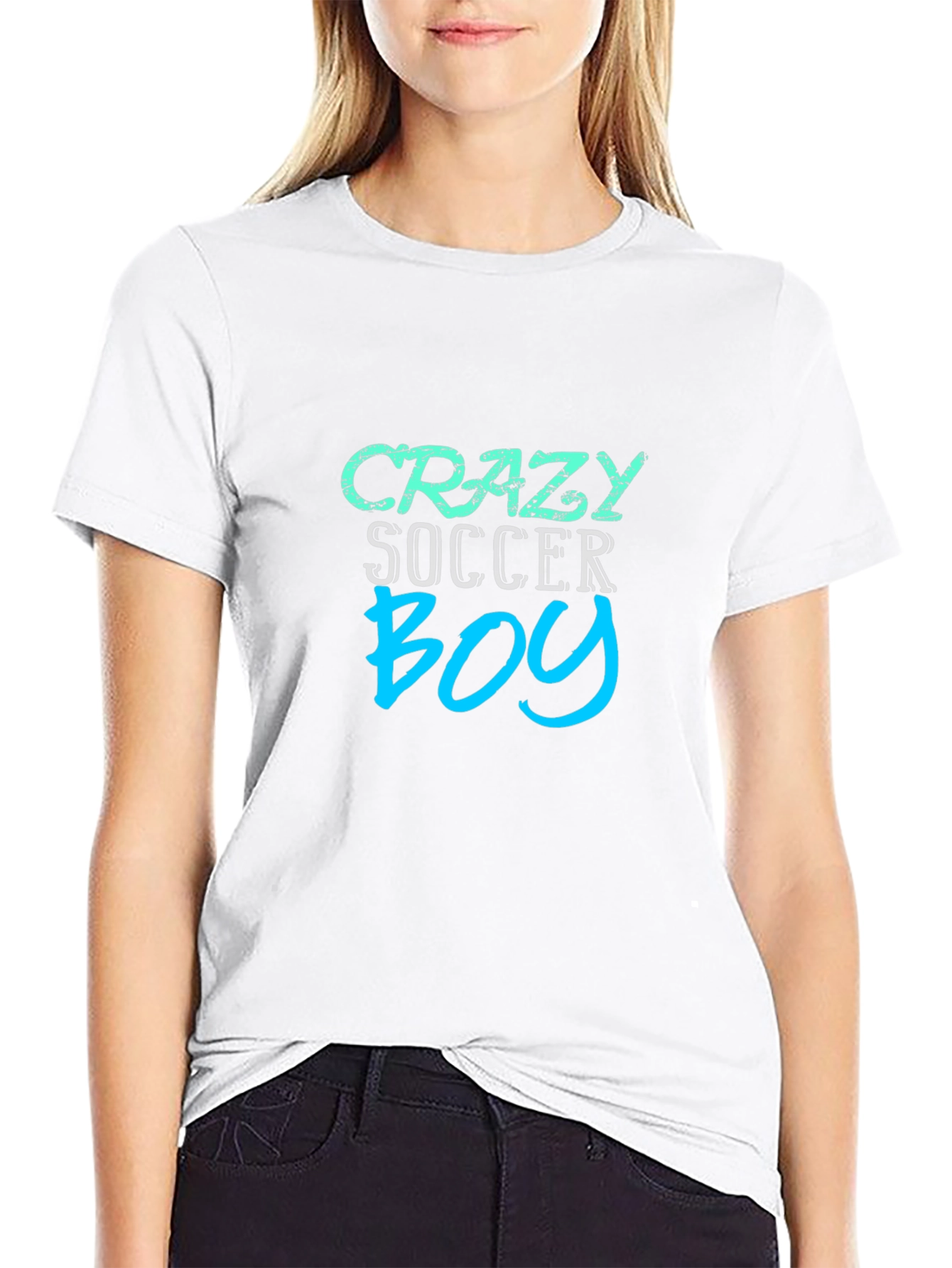 Crazy Soccer Boy Black T-Shirt