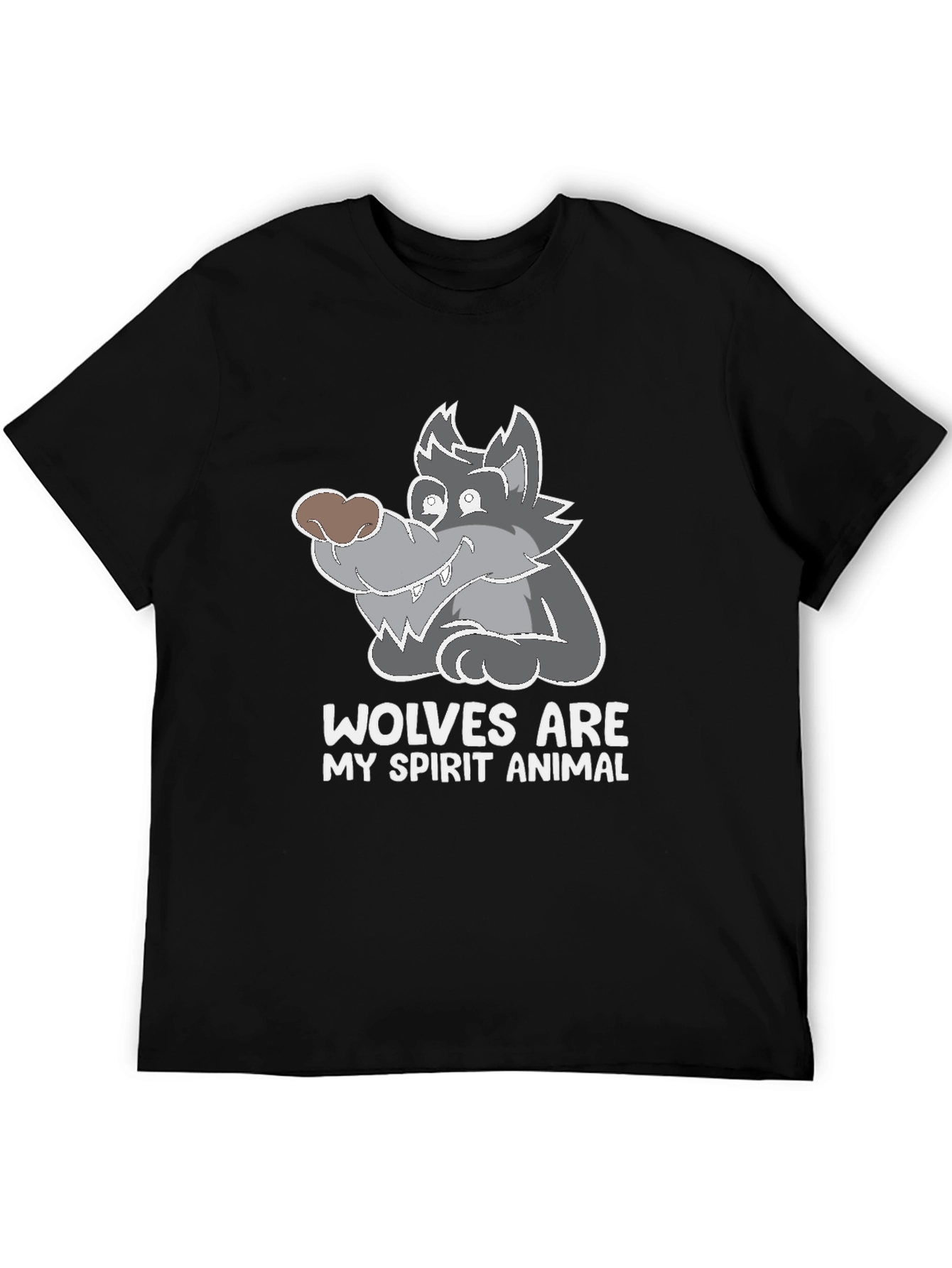 Wolves Are My Spirit Animal Graphic Tee - Black