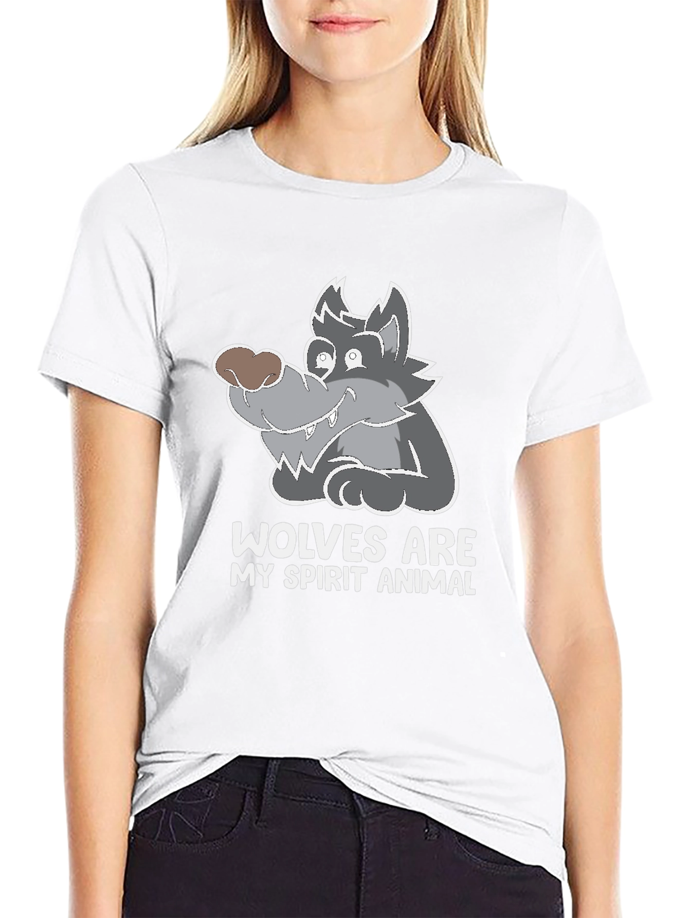 Wolves Are My Spirit Animal Graphic Tee - Black
