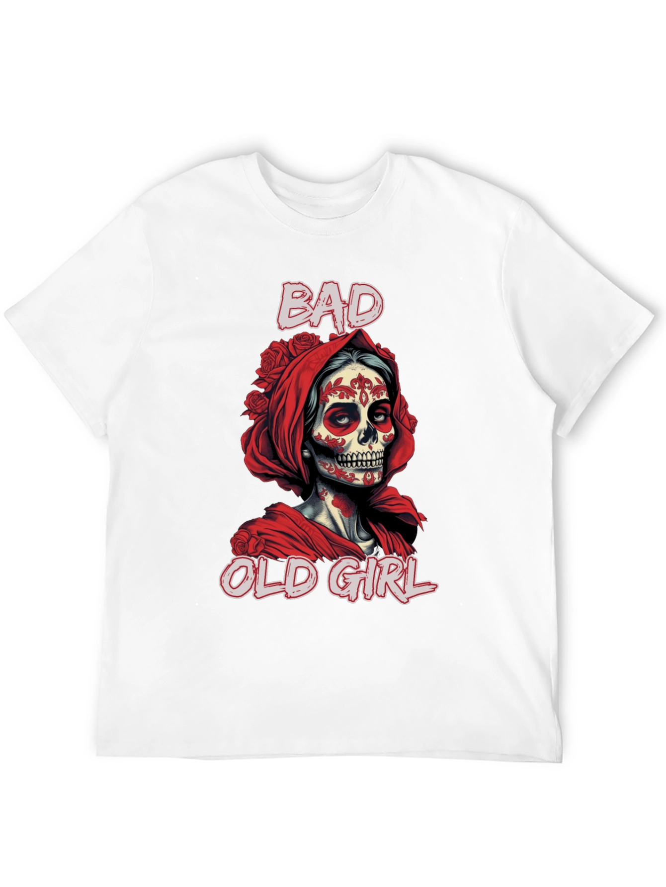 Bad Old Girl Tee - Sugar Skull Graphic T-Shirt