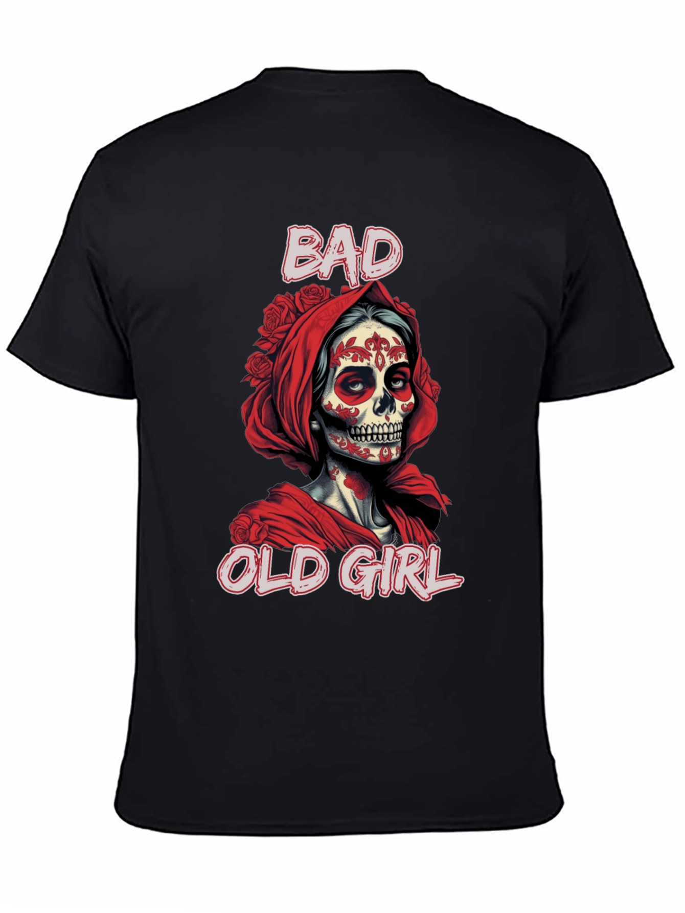 Bad Old Girl Tee - Sugar Skull Graphic T-Shirt