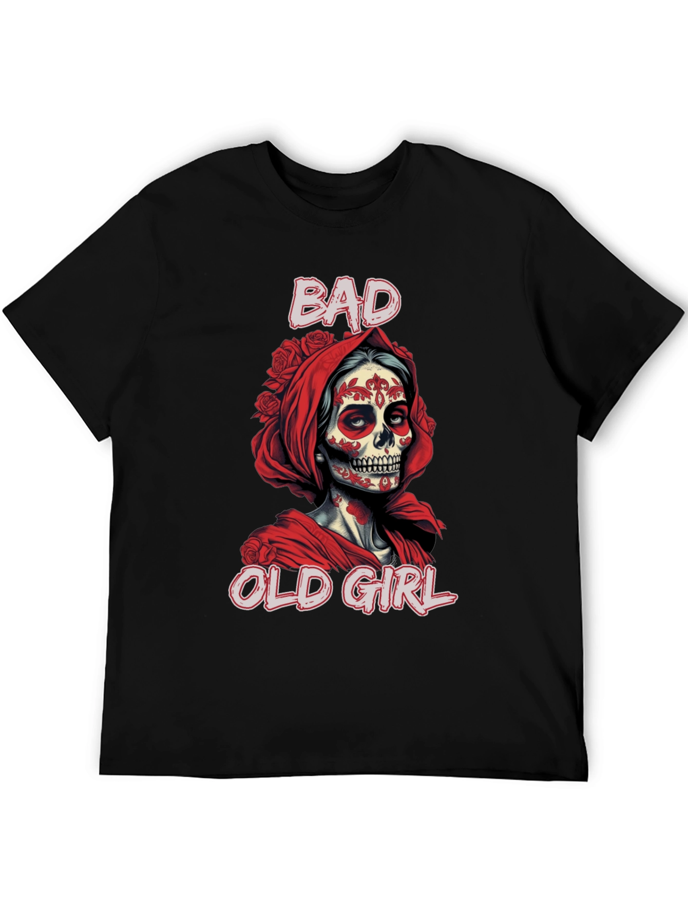 Bad Old Girl Tee - Sugar Skull Graphic T-Shirt