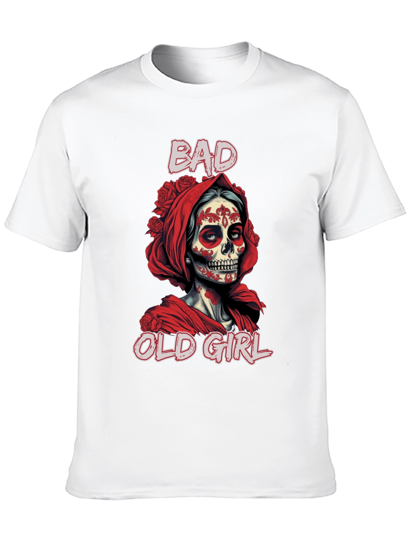 Bad Old Girl Tee - Sugar Skull Graphic T-Shirt