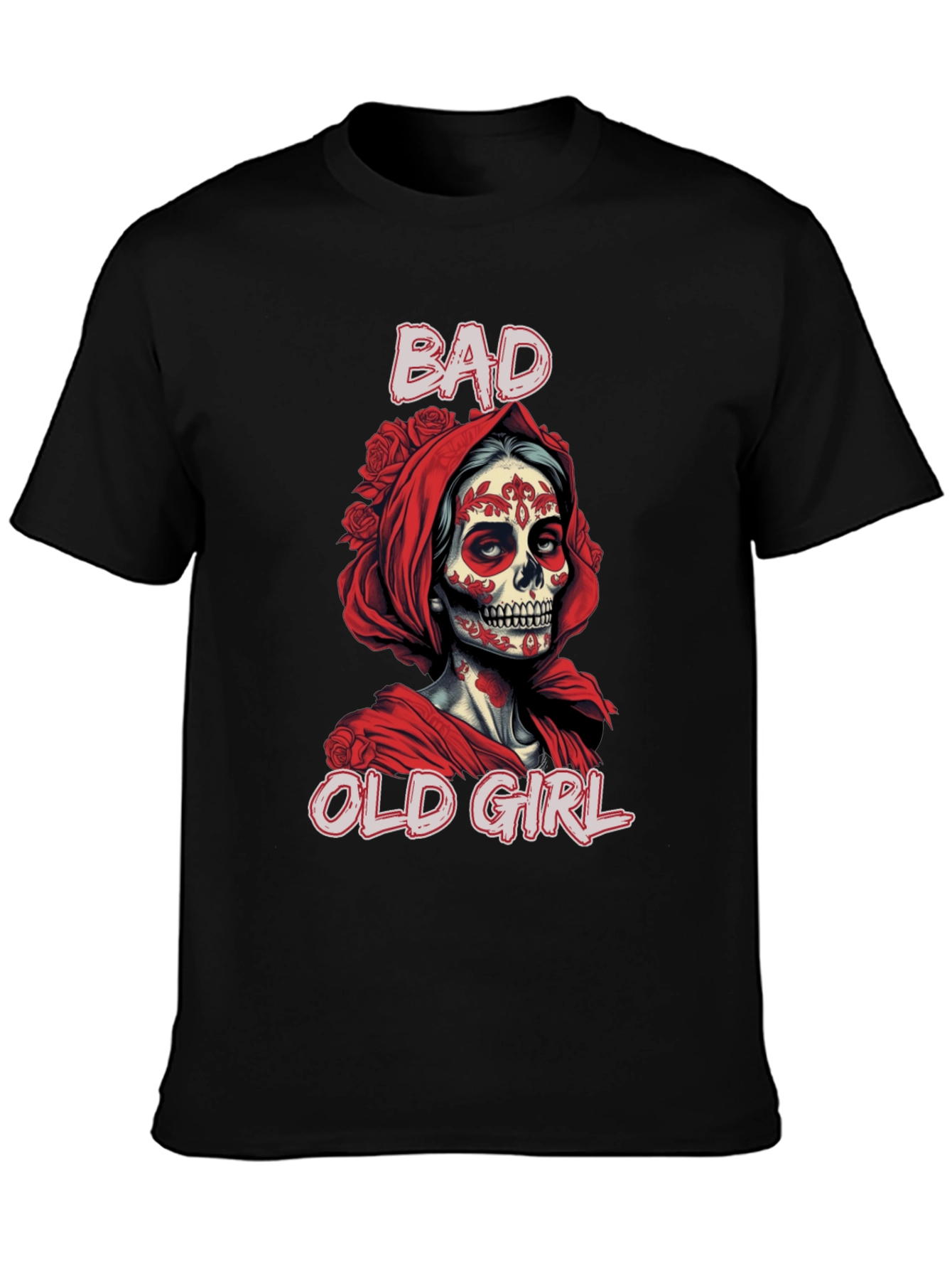 Bad Old Girl Tee - Sugar Skull Graphic T-Shirt