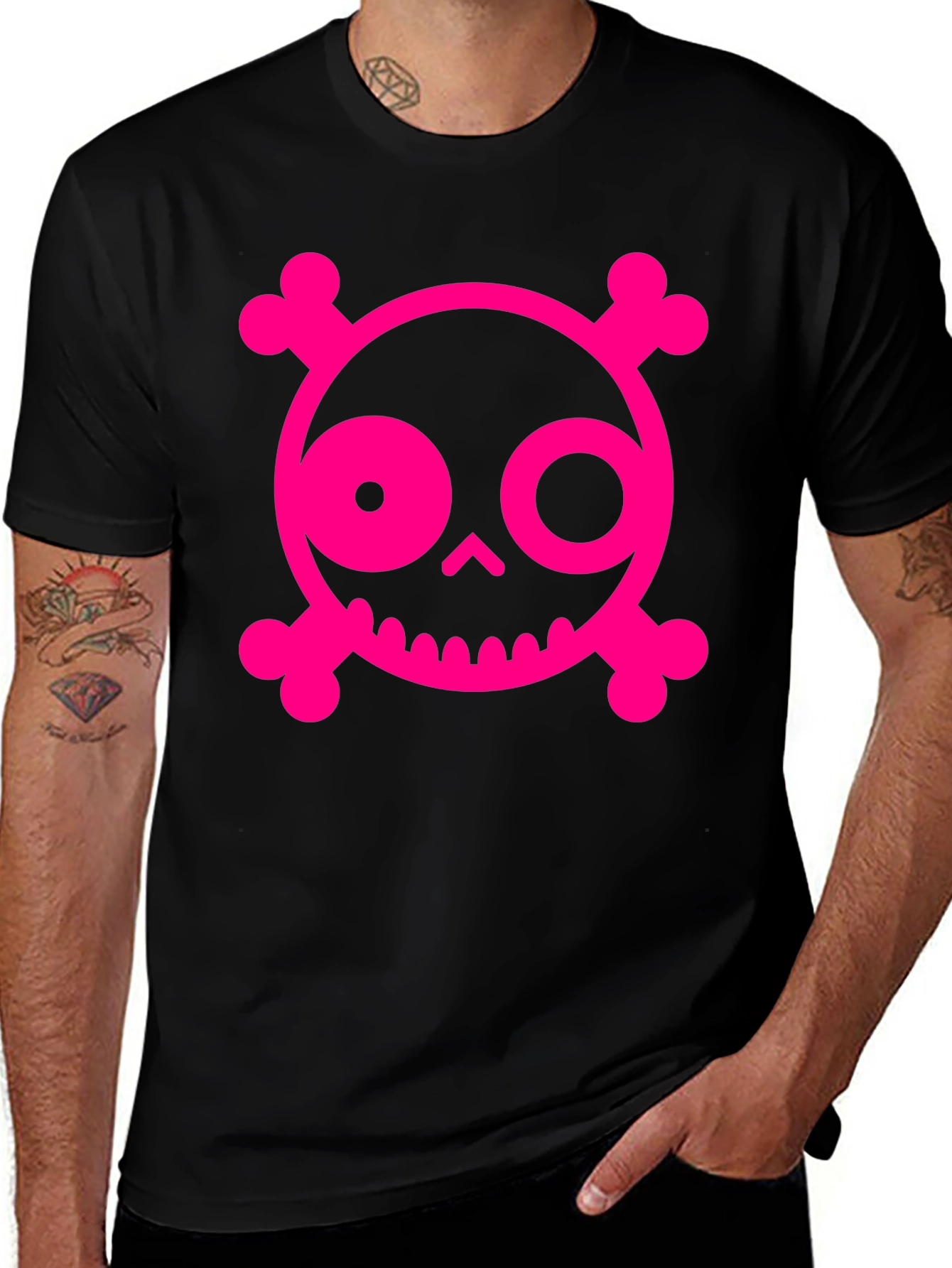 Edgy Skull & Crossbones Graphic T-Shirt