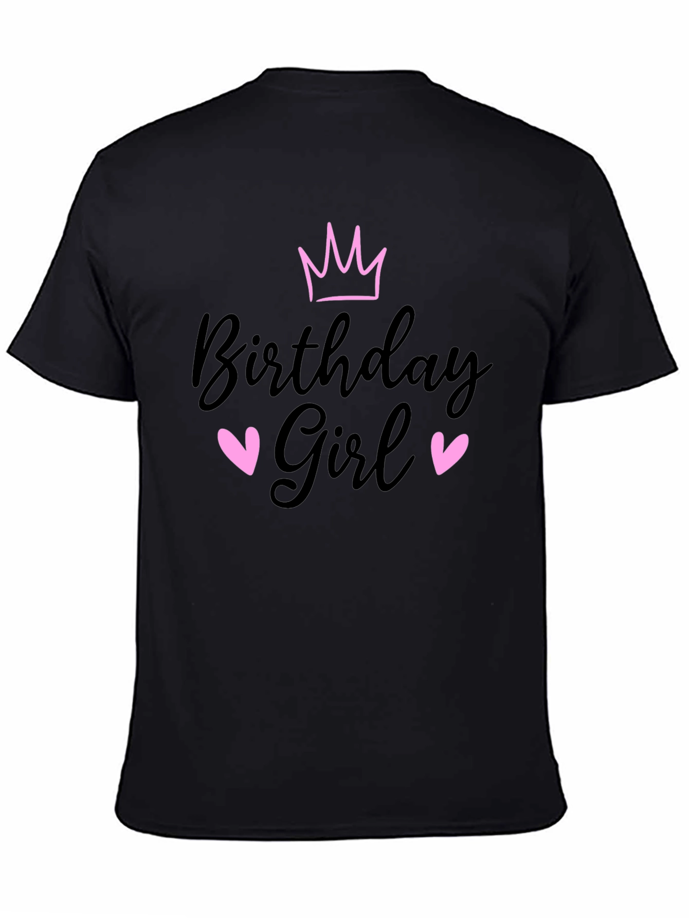 Birthday Girl T-Shirt Crown & Hearts Design