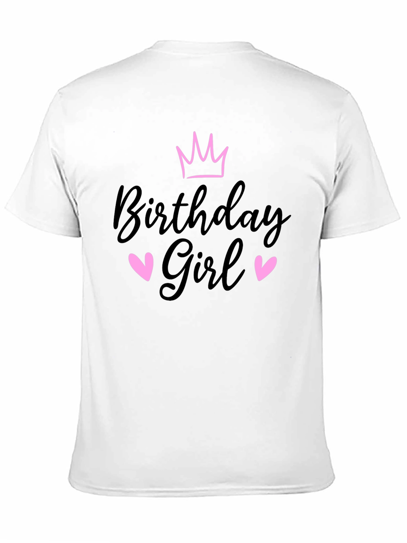 Birthday Girl T-Shirt Crown & Hearts Design