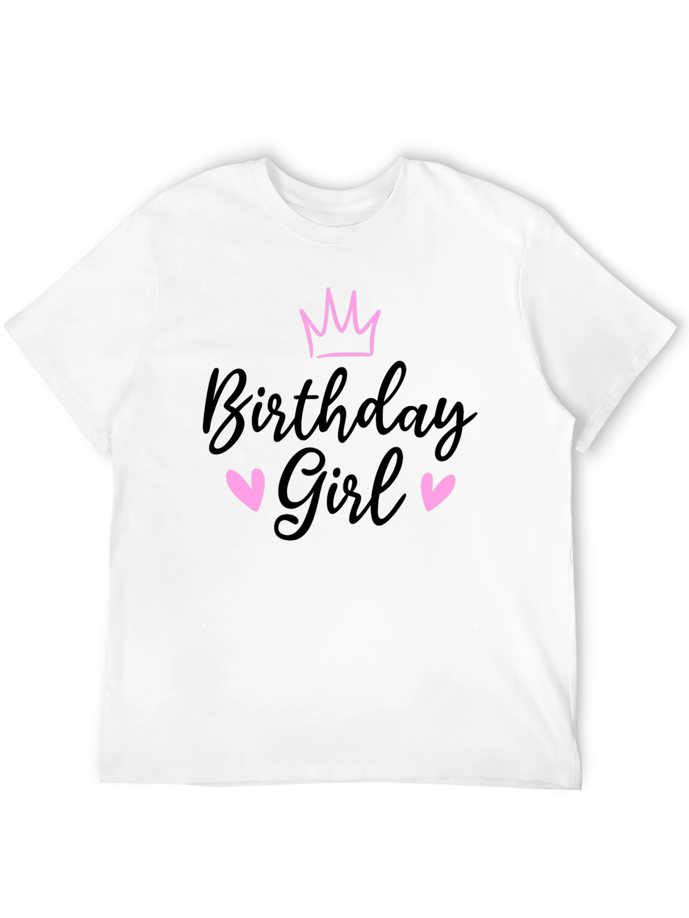 Birthday Girl T-Shirt Crown & Hearts Design