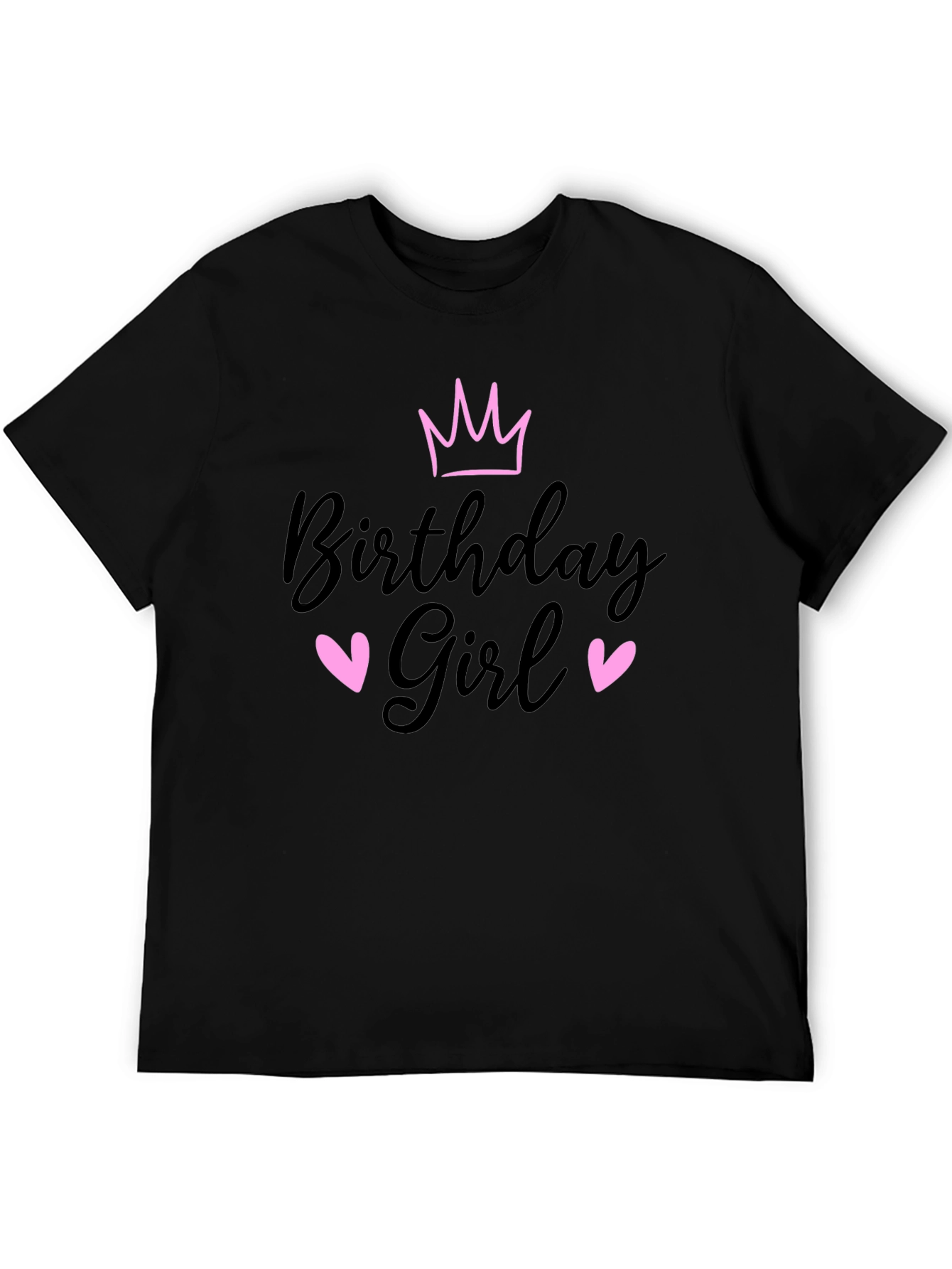 Birthday Girl T-Shirt Crown & Hearts Design