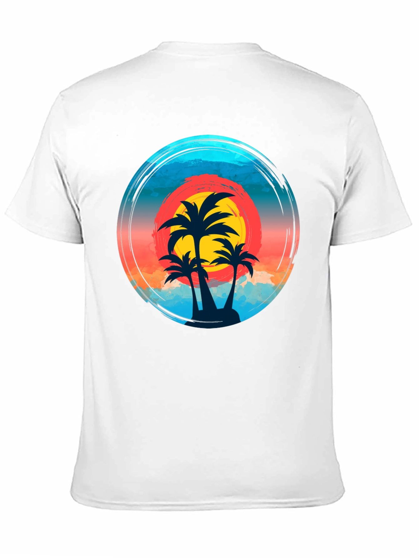 Tropical Palm Sunset Graphic T-Shirt
