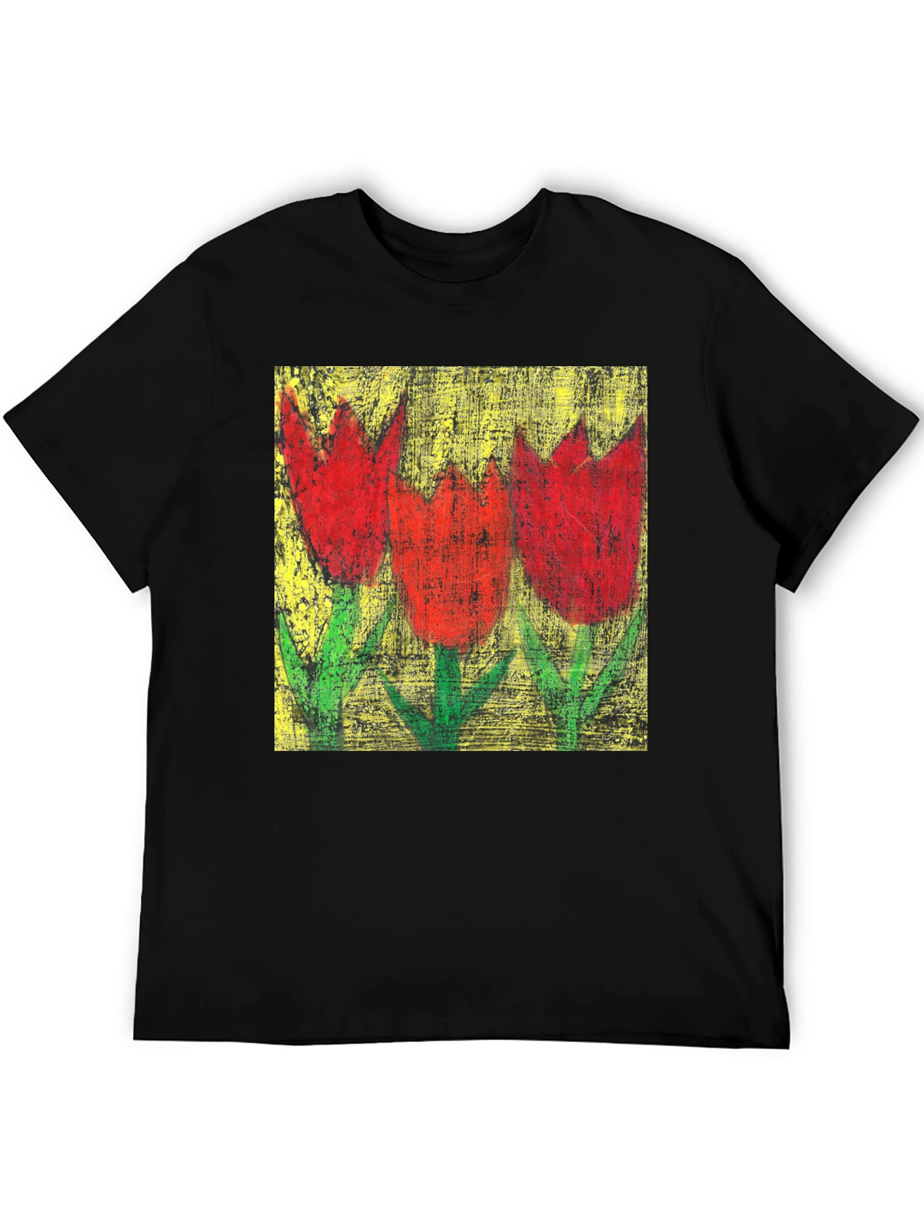 Tulip Painting Tee - Artistic Floral Design