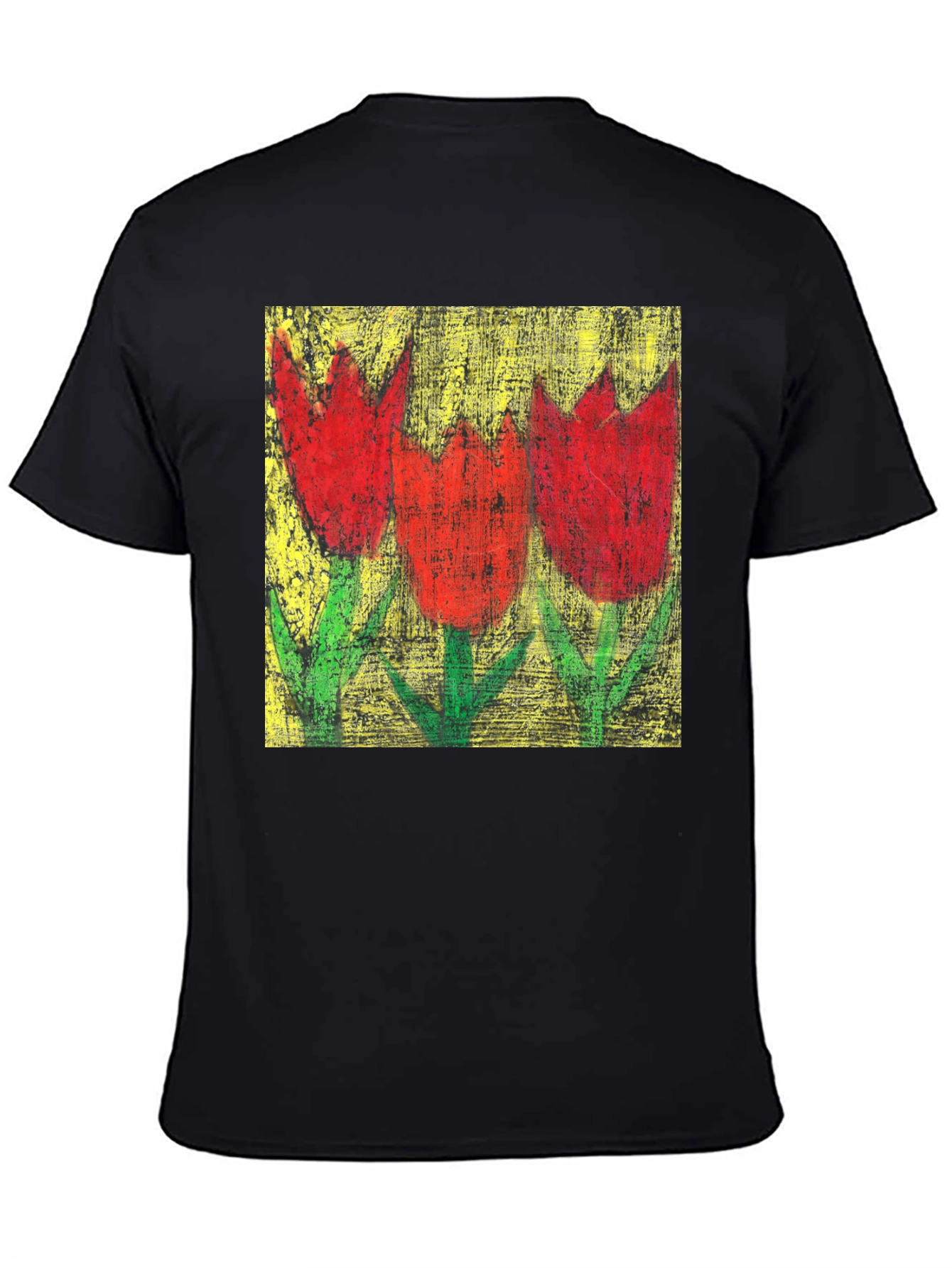 Tulip Painting Tee - Artistic Floral Design