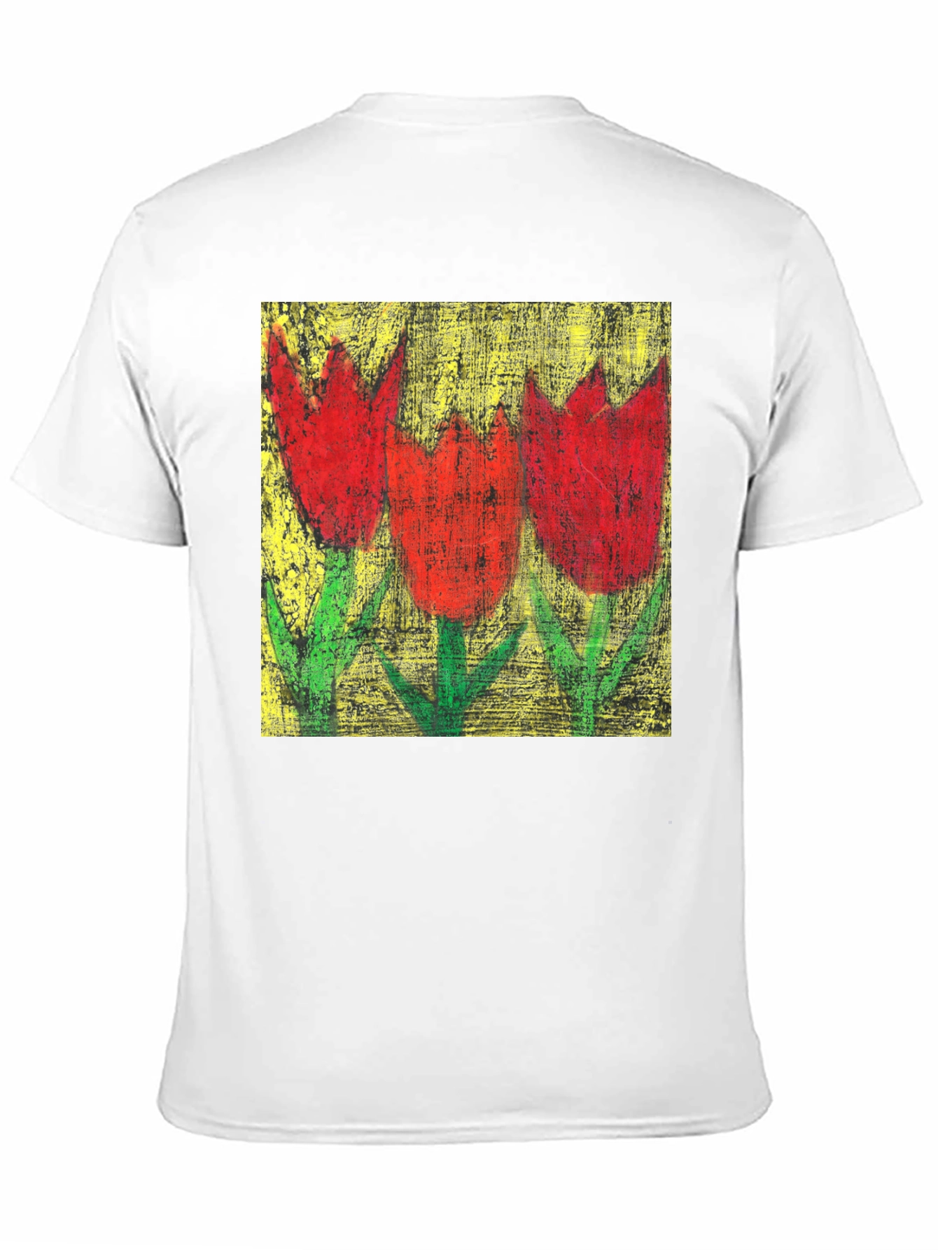 Tulip Painting Tee - Artistic Floral Design